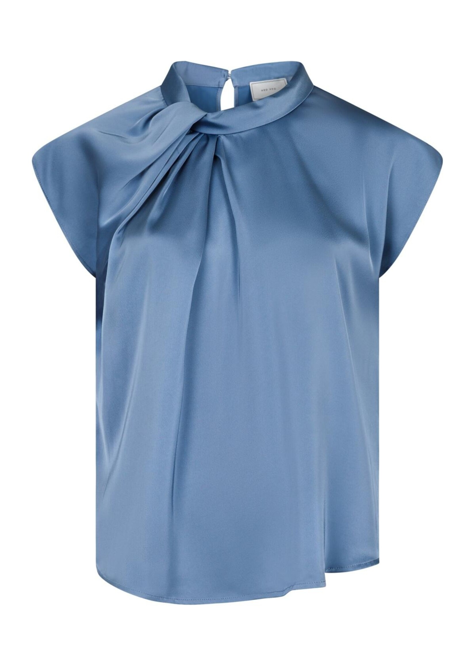 Neo Noir Neo Noir, Fleur Drapy Satin Blouse, Dusty Blue, Size: