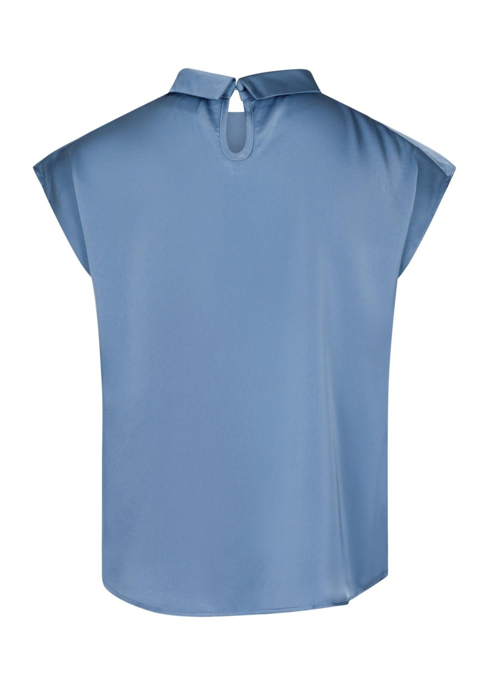 Neo Noir Neo Noir, Fleur Drapy Satin Blouse, Dusty Blue, Size: