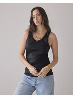 Summum Summum, Lisbon Rib Tank Top, Black, Size: