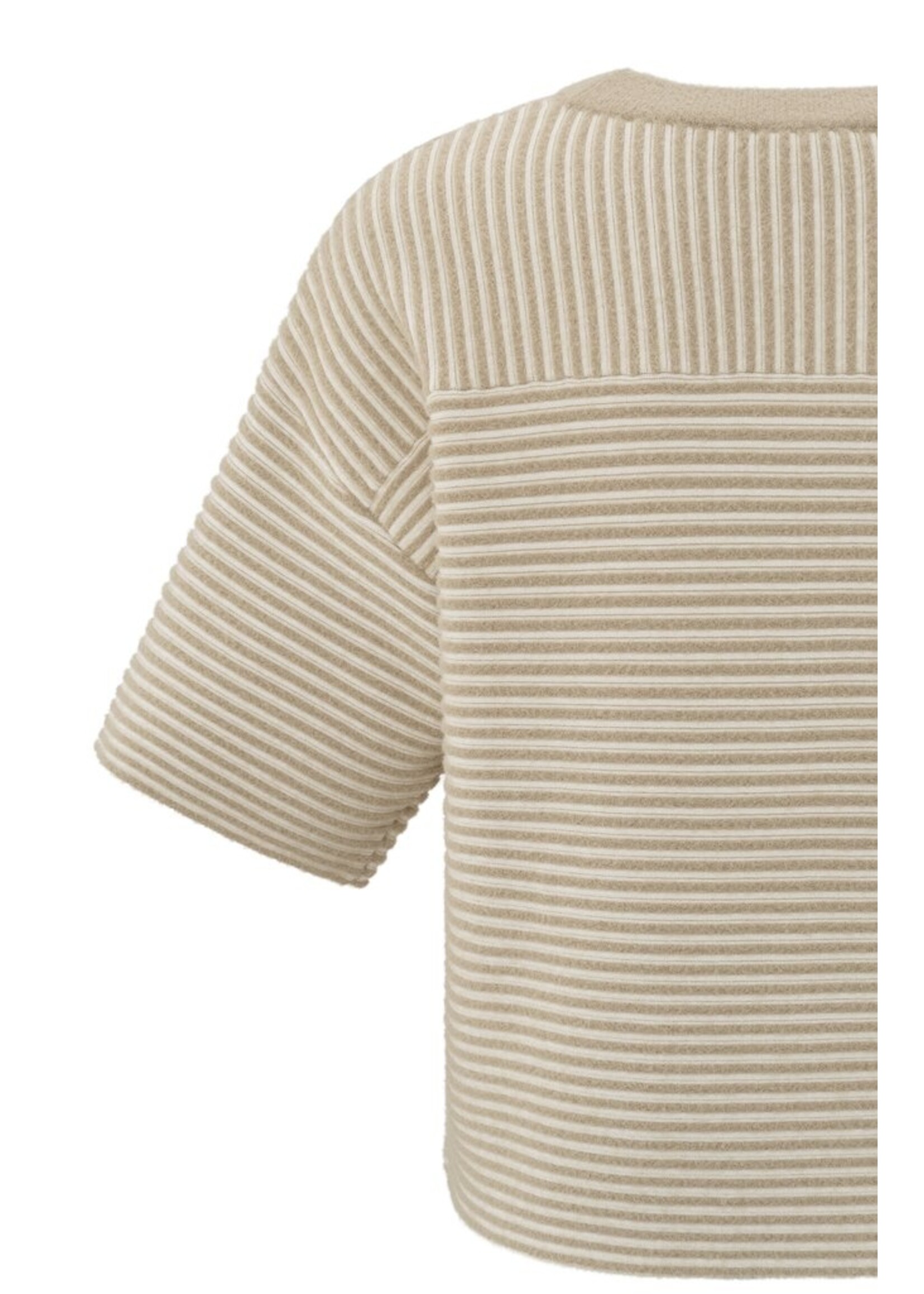 Yaya Yaya, Fluffy stripe sweater, Safari, Size: