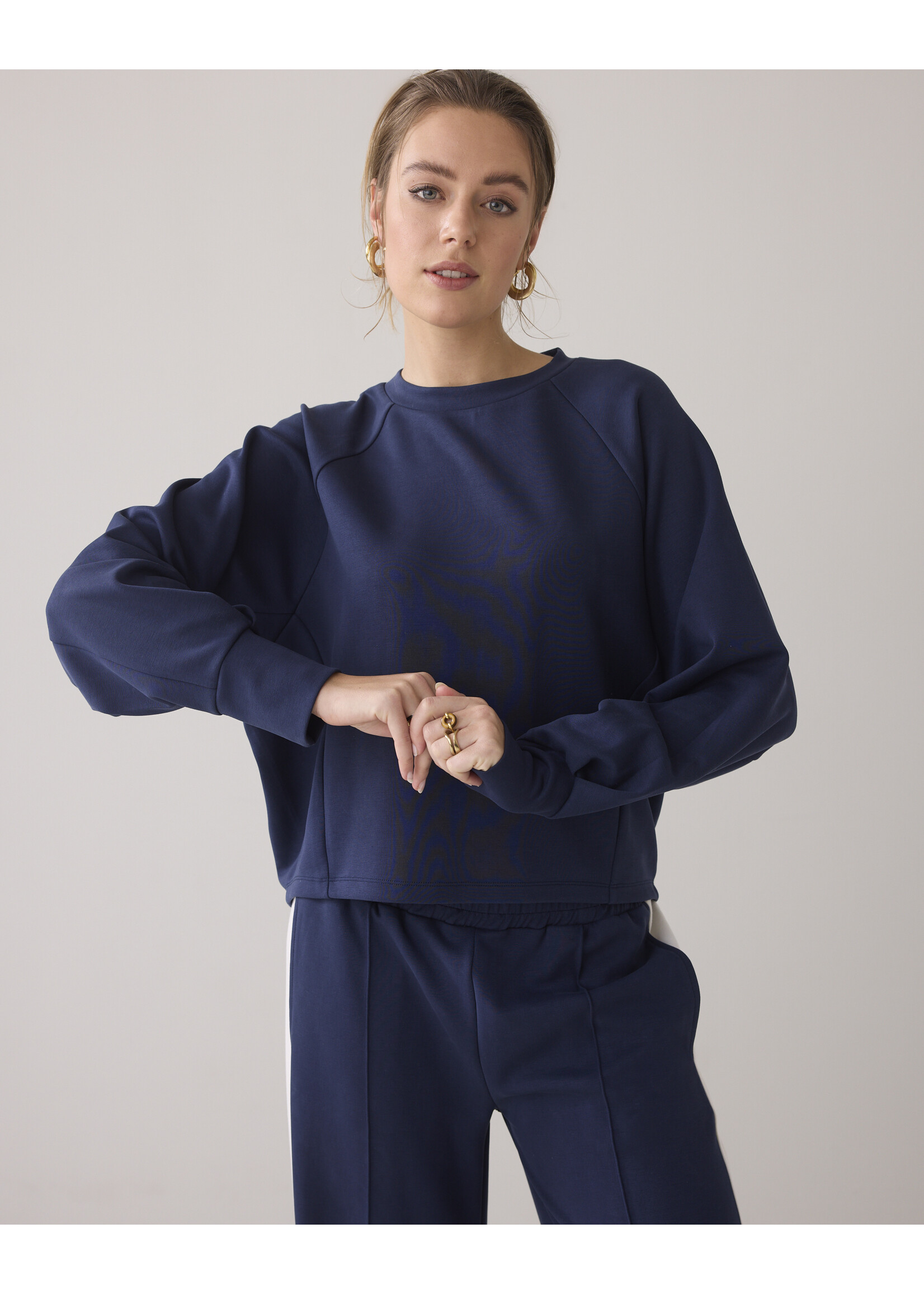 Summum Summum, Longsleeve top Soft Scuba, Navy noir, Size: