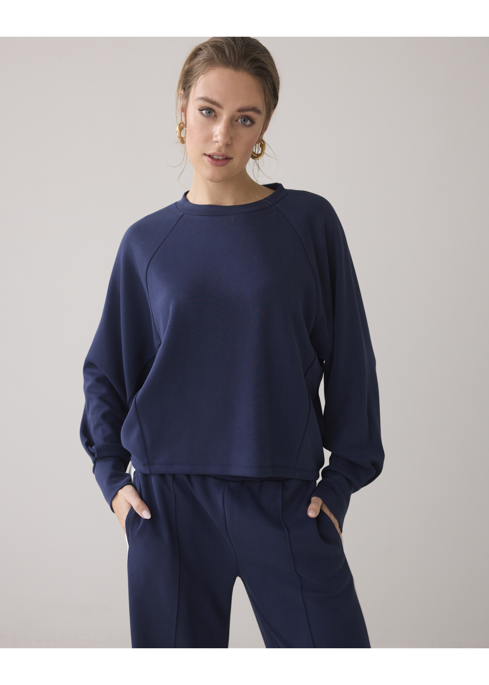 Summum Summum, Longsleeve top Soft Scuba, Navy noir, Size: