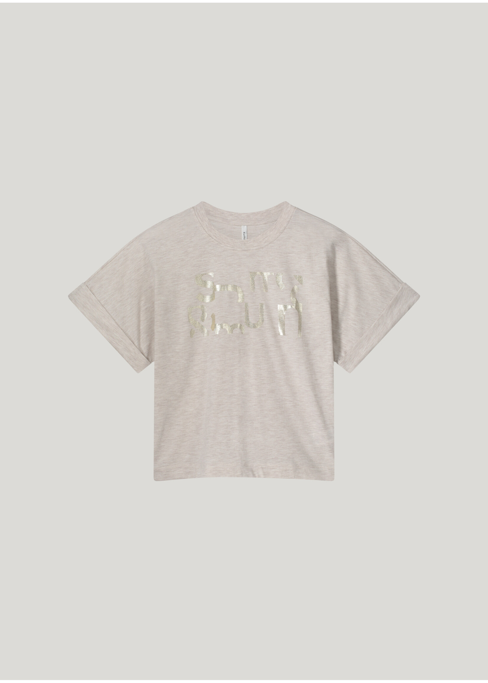 Summum Summum, Boxy Artwork Tee, Pebble Beige, Size: