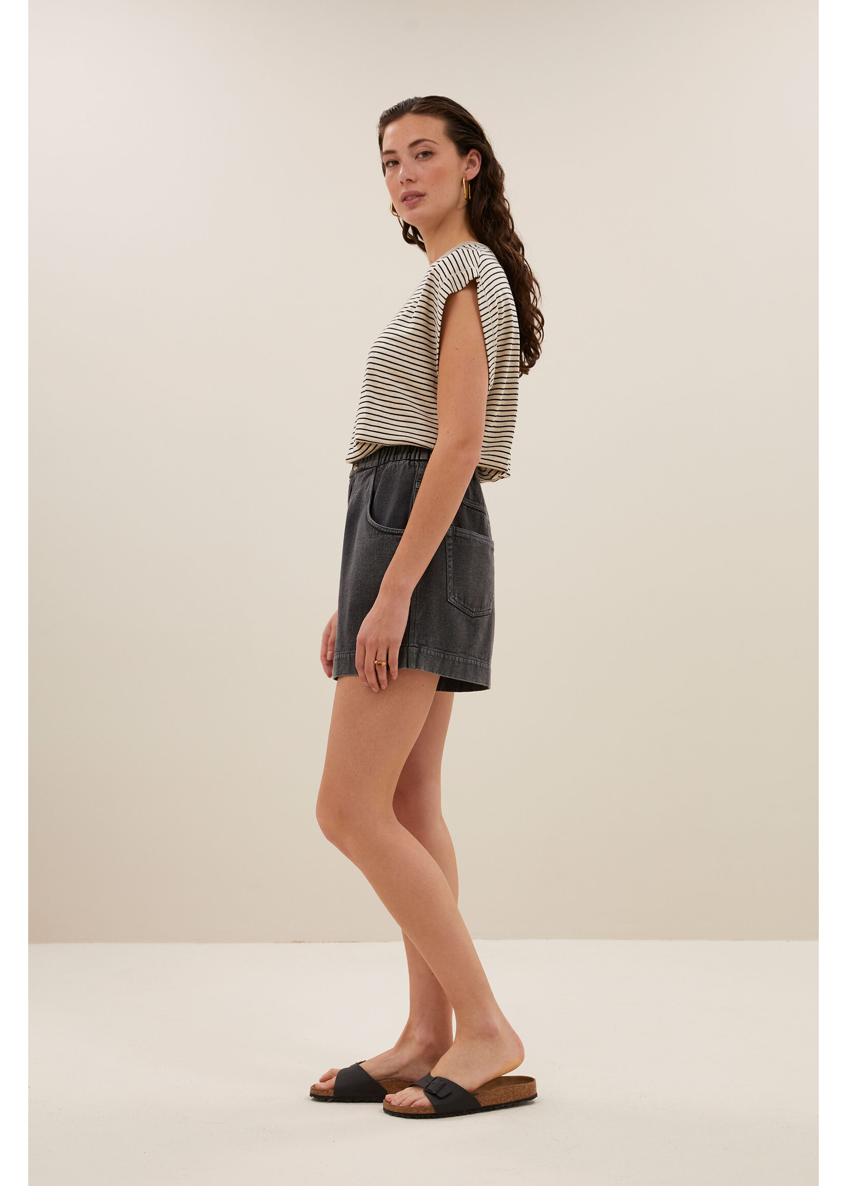 By-Bar By-bar, Mason small stripe top, black, Size: