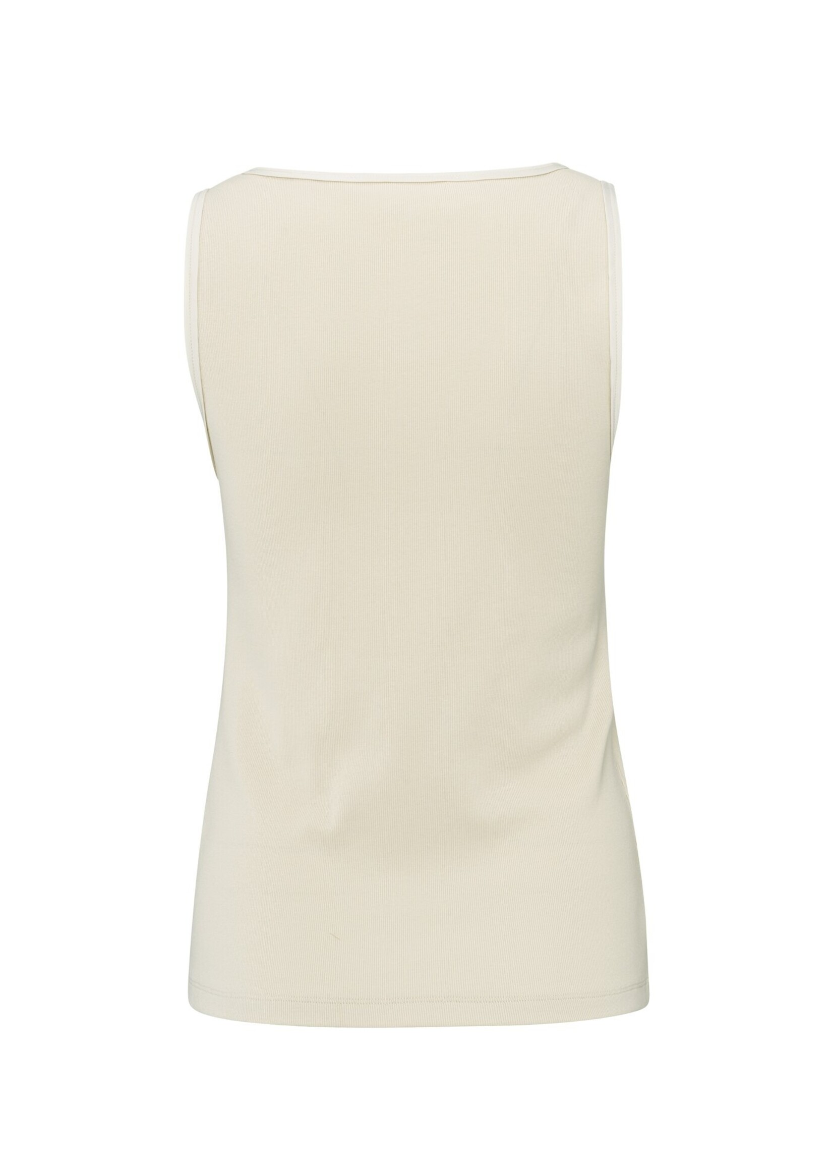 Yaya Yaya, Ribbed singlet with shiny trim, Summer Sand, Size: