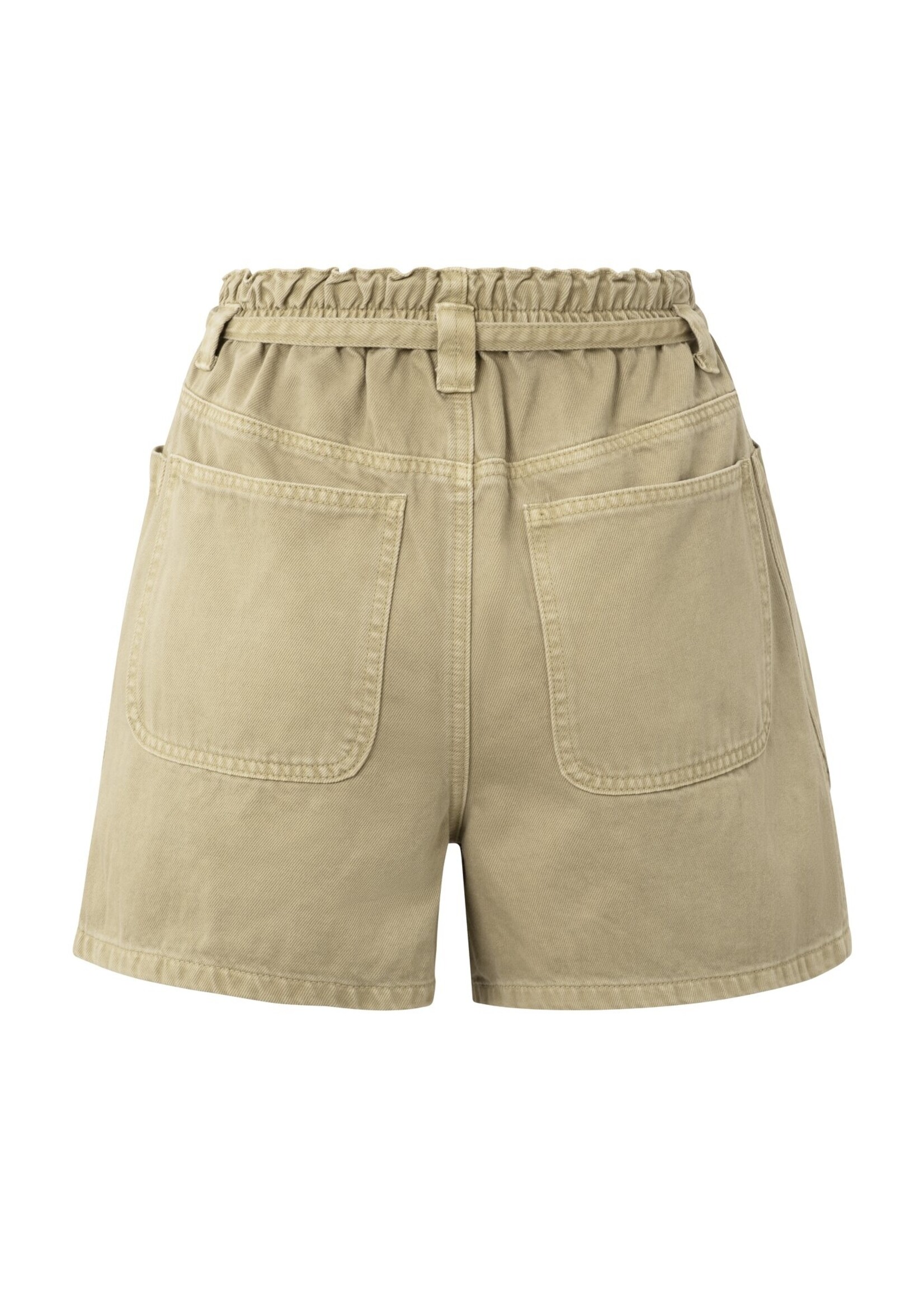 Yaya Yaya, High-waist short met garment-dye effect, Summer Sand, Size: