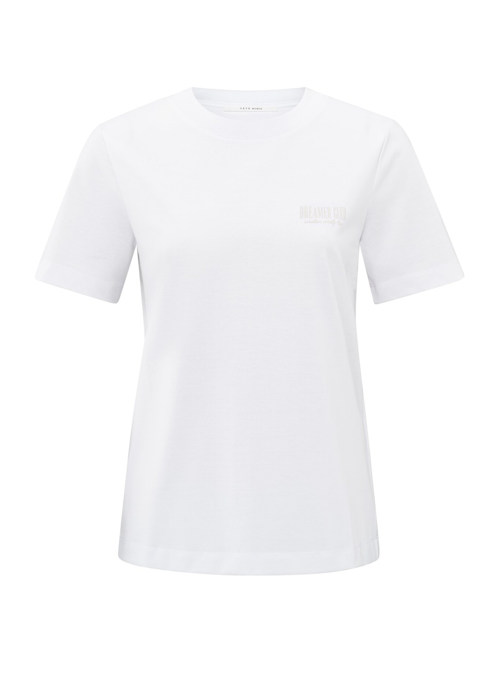 Yaya Yaya, T-shirt with subtle text print, Soft grey dessin, Size: