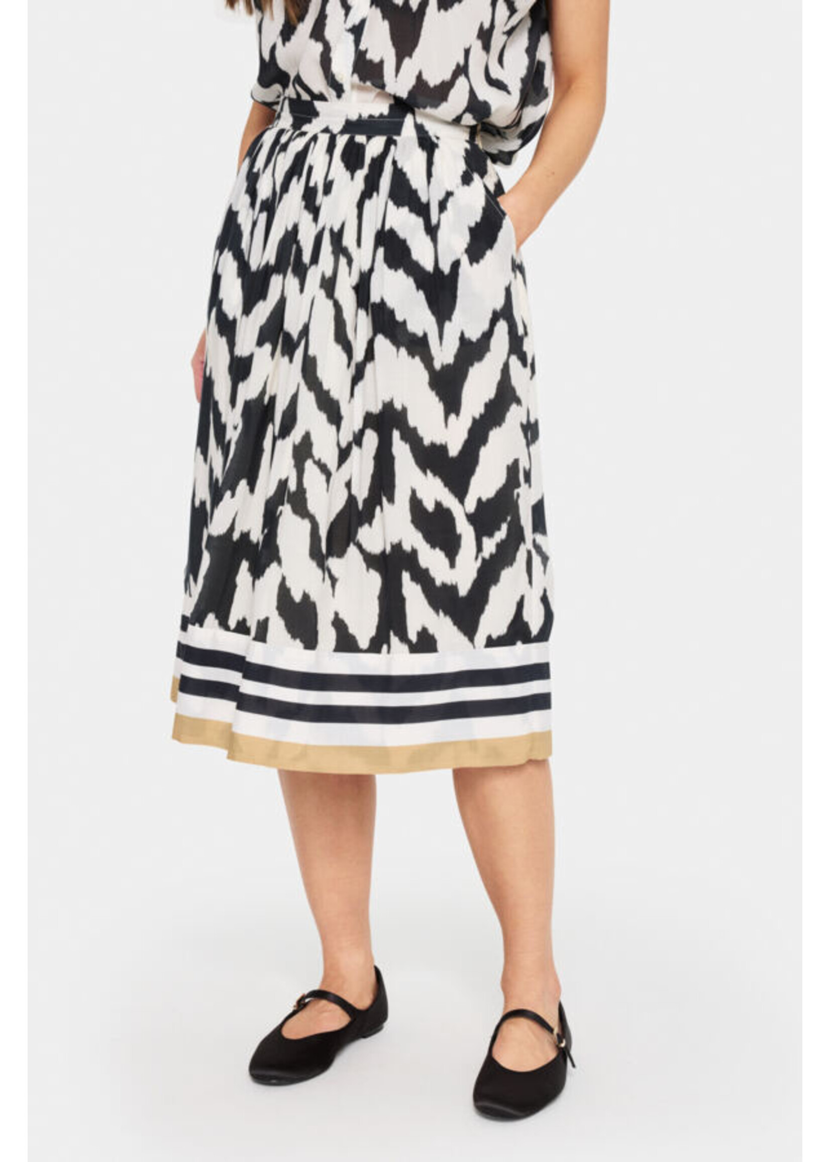 Saint Tropez Saint Tropez, KelsieSZ Skirt,  Black Monochrom, Size: