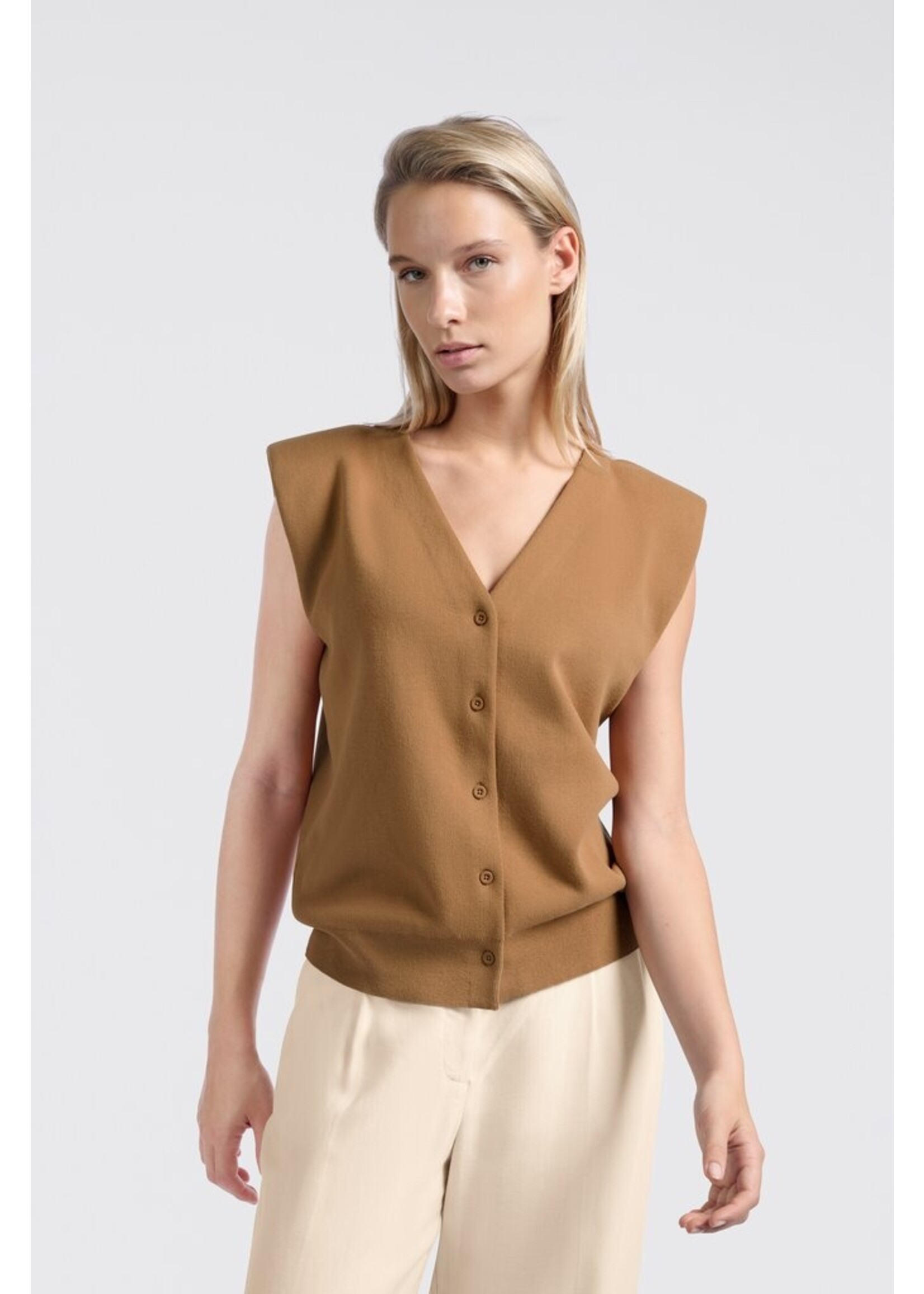 Yaya Yaya, Knitted spencer, Chipmunk brown, Size: