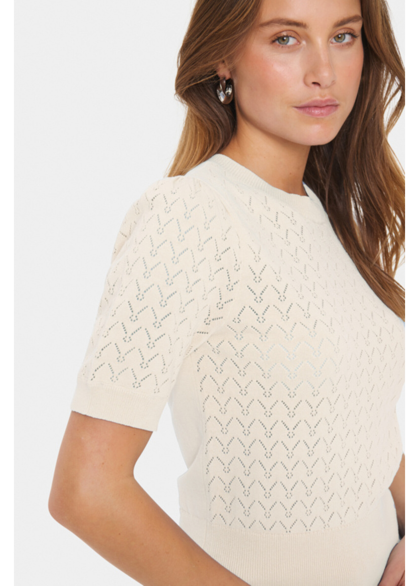 Saint Tropez Saint Tropez, KarnaSZ Puff Pullover, Ice, Size: