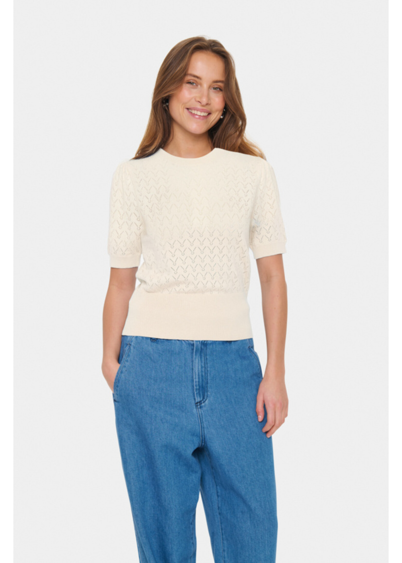 Saint Tropez Saint Tropez, KarnaSZ Puff Pullover, Ice, Size: