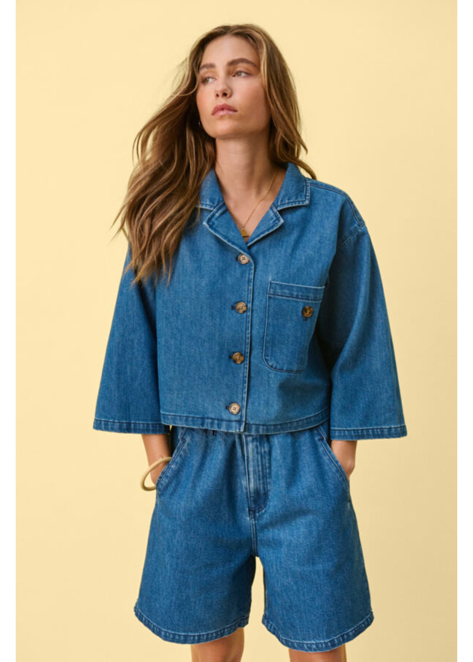 Saint Tropez Saint Tropez, KayoSZ Shorts, Medium Blue Denim, Size: