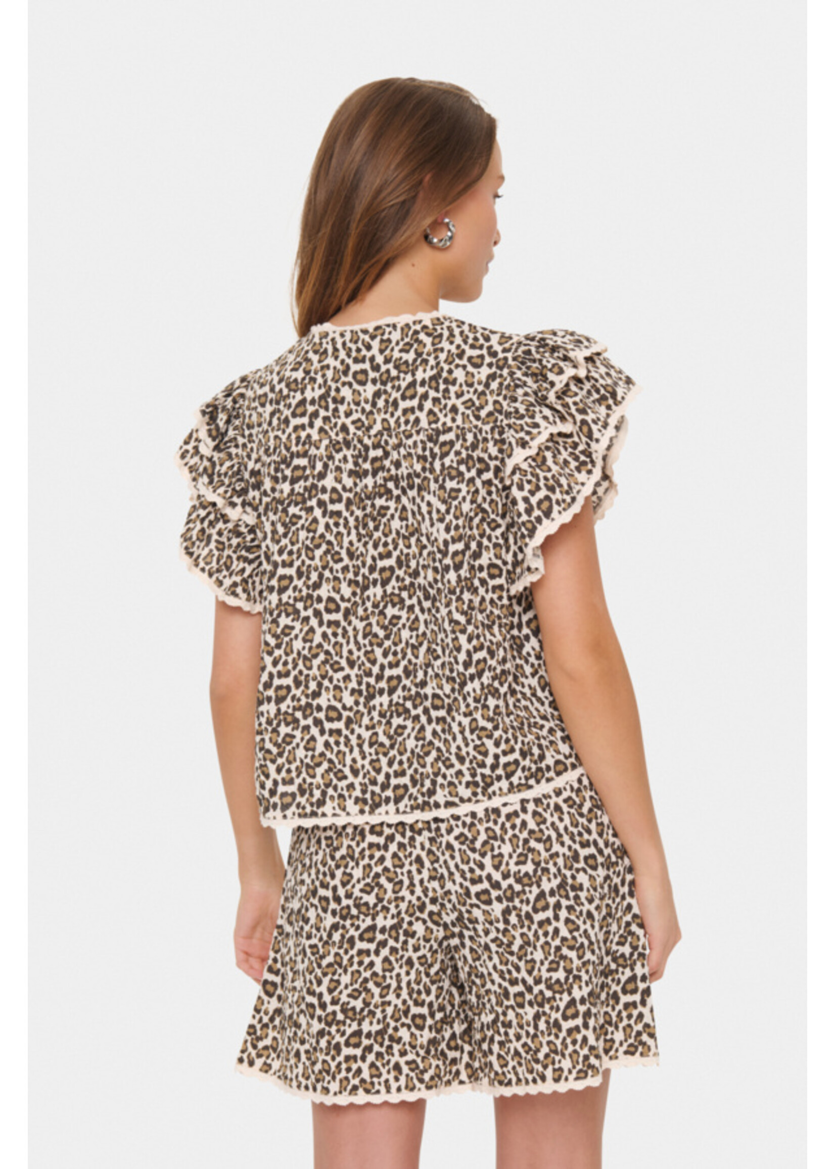 Saint Tropez Saint Tropez, KirbySZ Blouse,  Creme Leopard, Size: