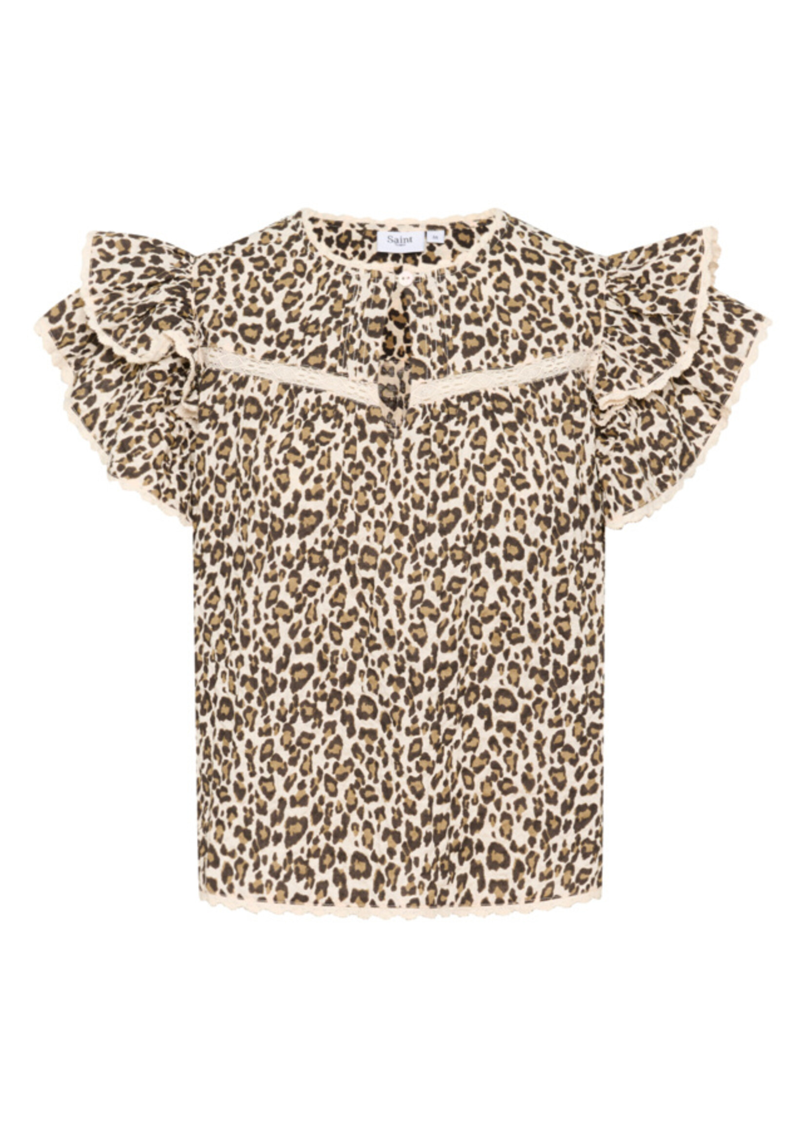 Saint Tropez Saint Tropez, KirbySZ Blouse,  Creme Leopard, Size: