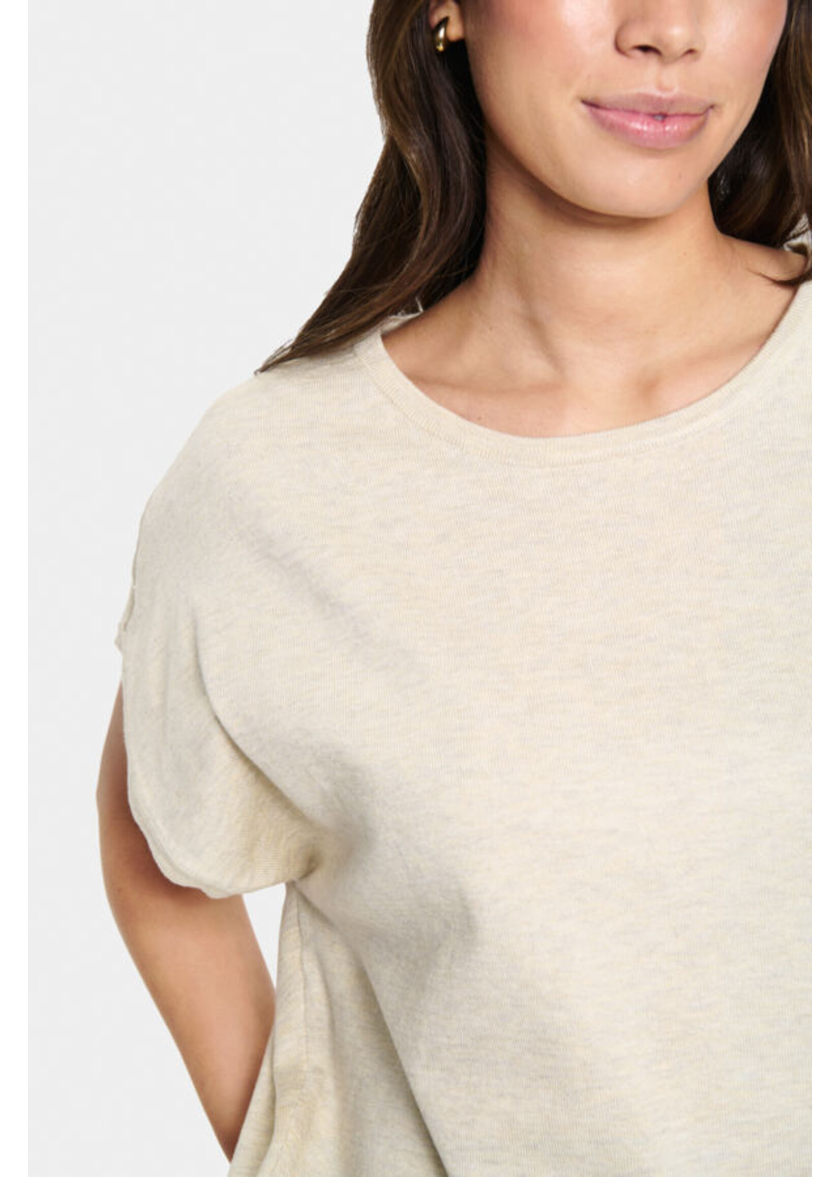 Saint Tropez Saint Tropez, MilaSZ R-N SS Pullover, Jojoba Melange, Size: