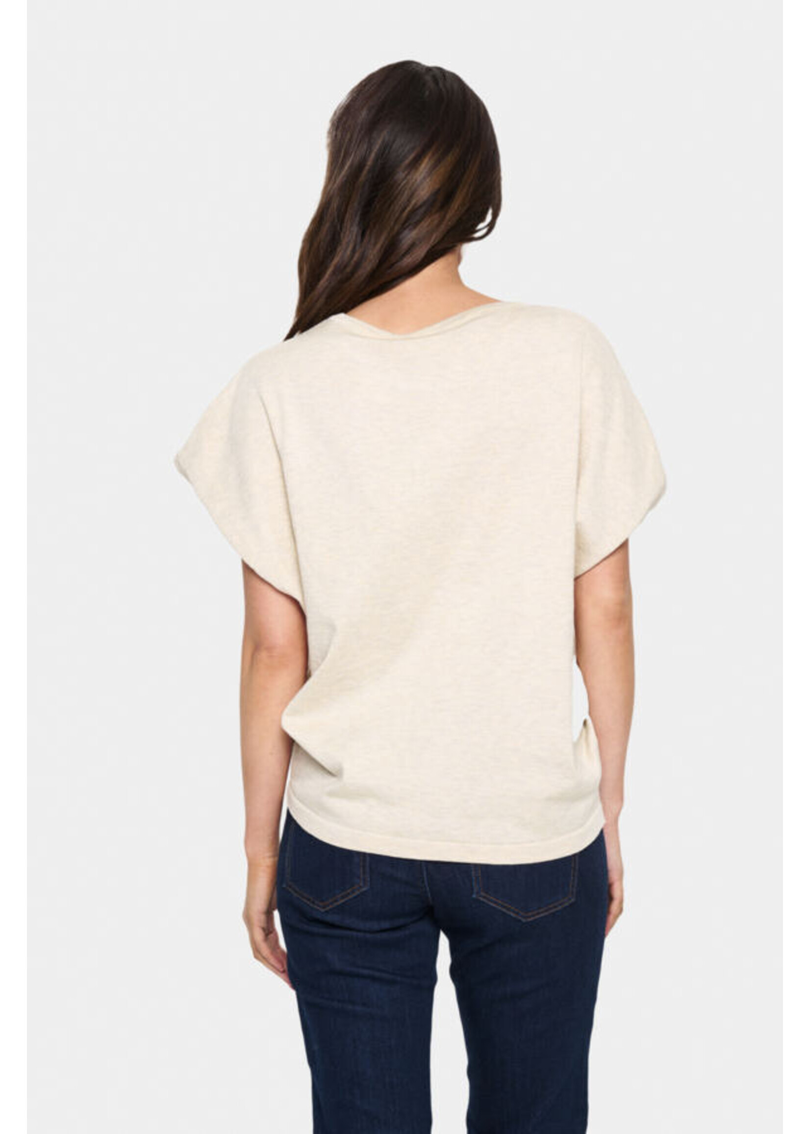 Saint Tropez Saint Tropez, MilaSZ R-N SS Pullover, Jojoba Melange, Size: