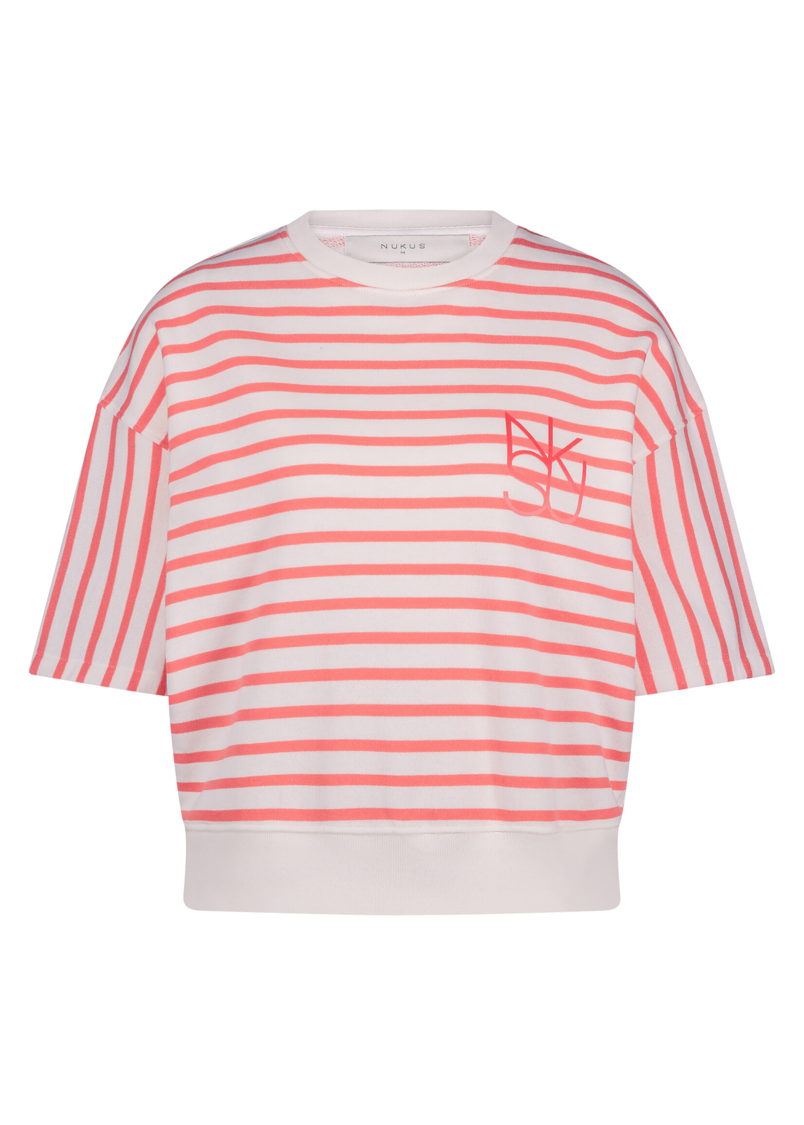 Nukus Nukus, Lotte Pullover Stripe, White/coral, Size: