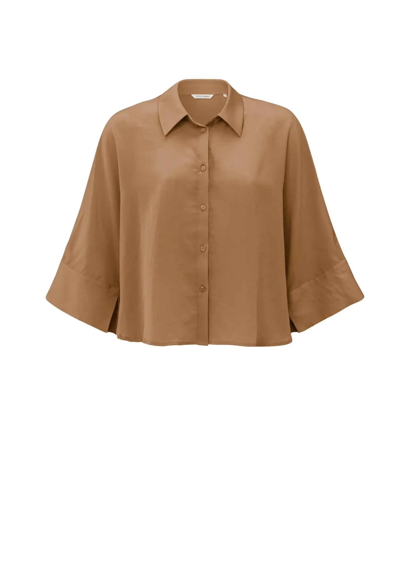 Yaya Yaya, Cropped blouse, Chipmunk Brown, Size: