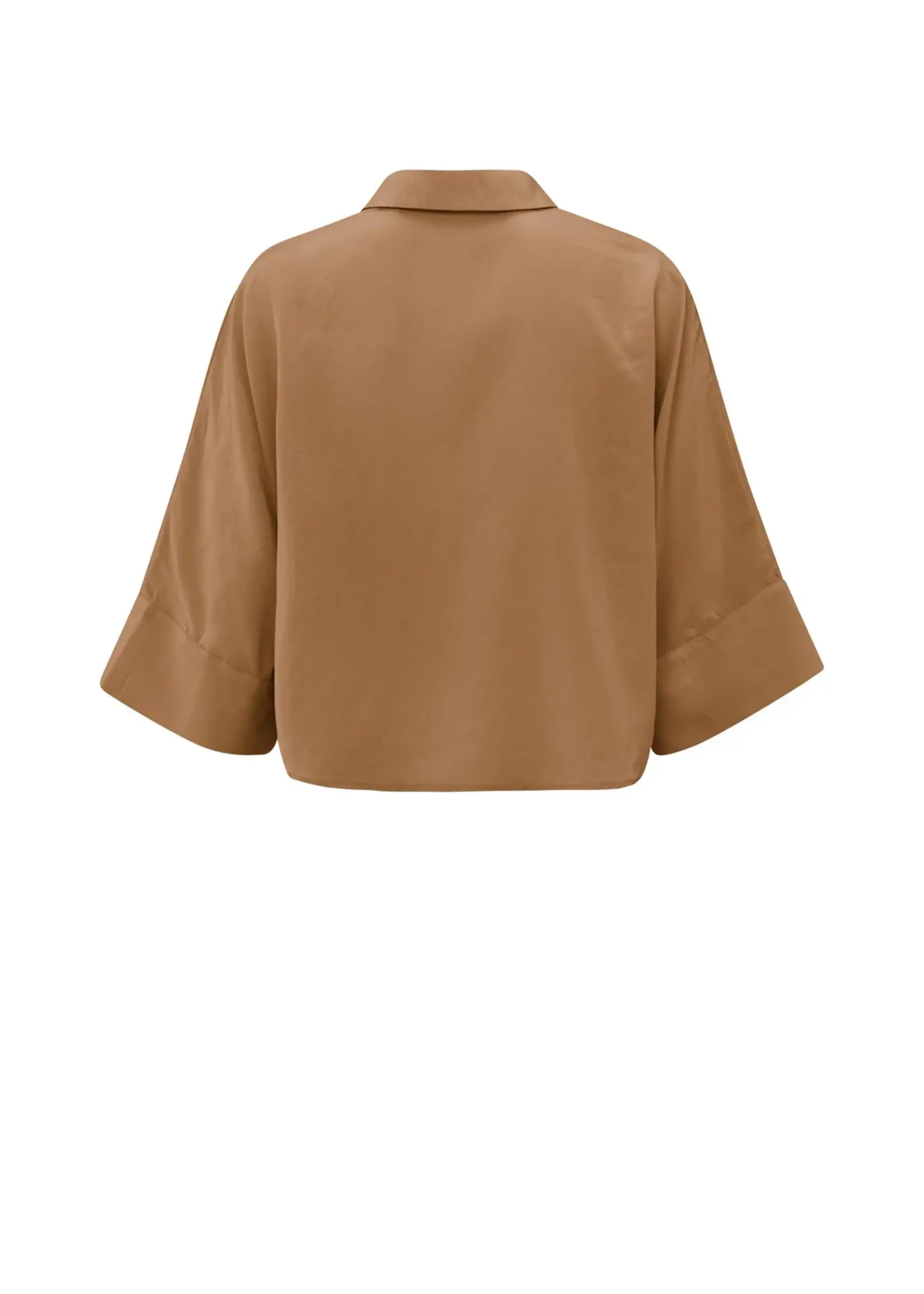 Yaya Yaya, Cropped blouse, Chipmunk Brown, Size: