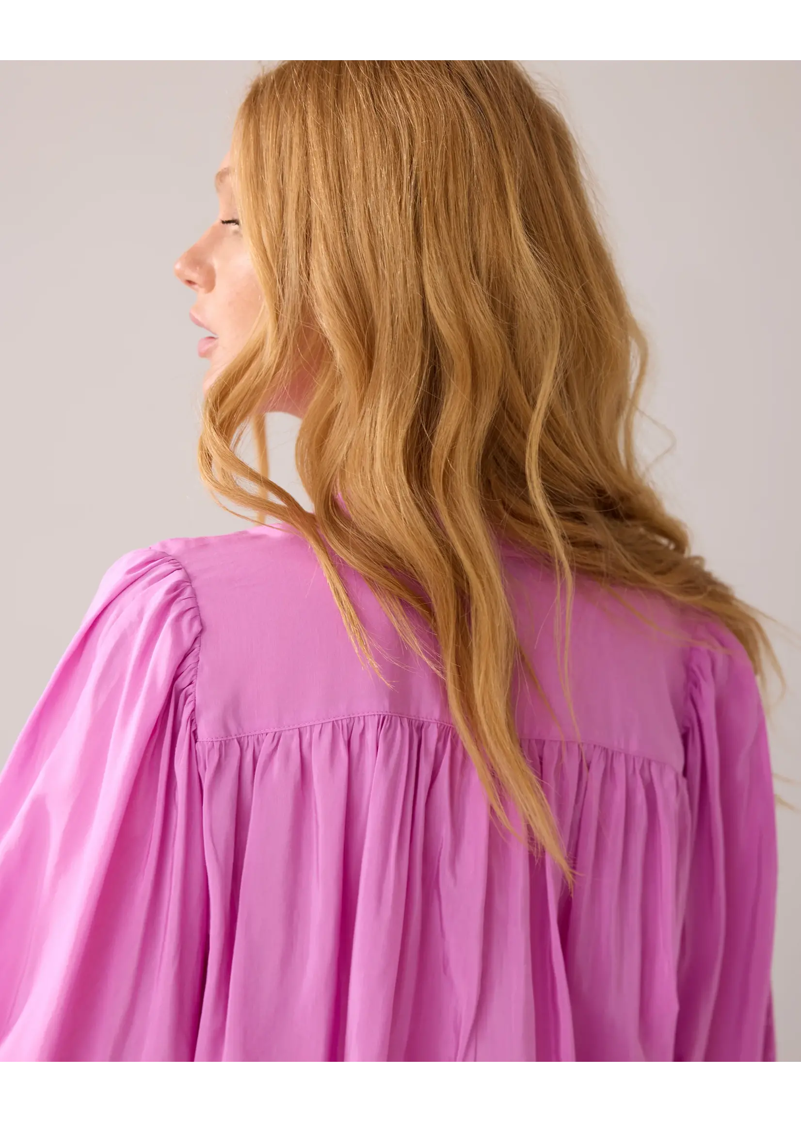 Summum Summum, Blouse wide cotton viscose, Cyclaam, Size: