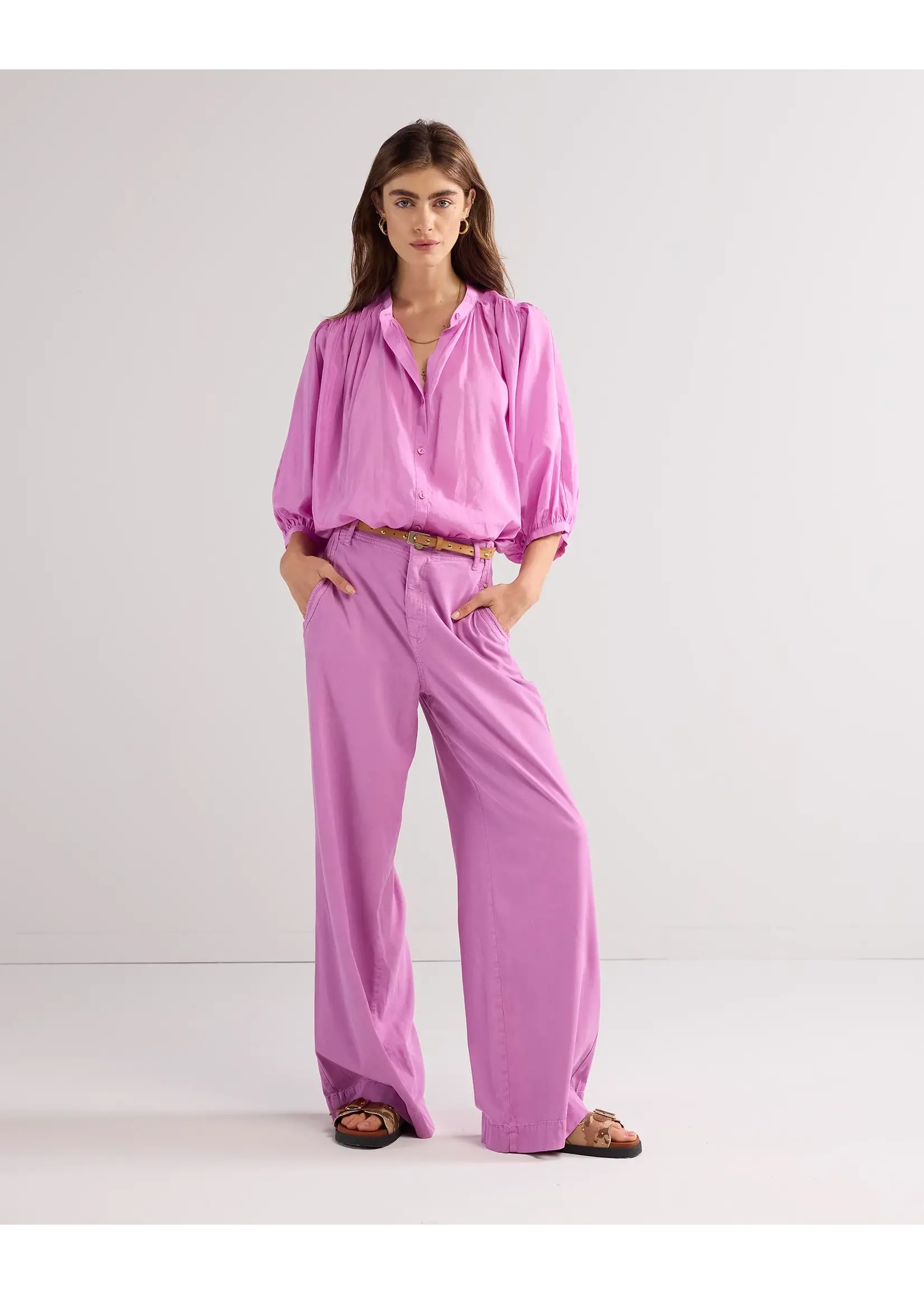 Summum Summum, Blouse wide cotton viscose, Cyclaam, Size: