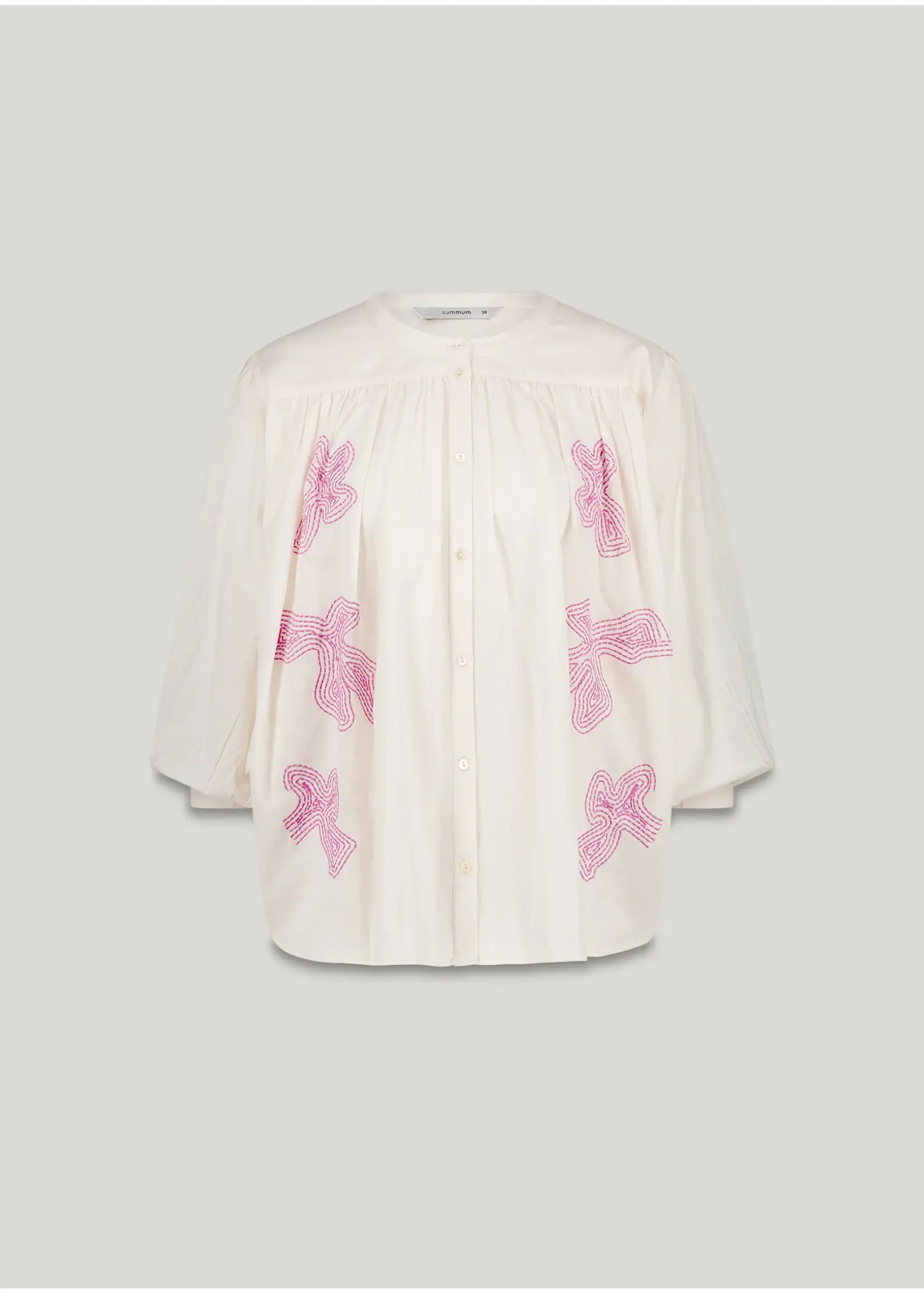 Summum Summum, Oversized blouse cotton, Ivory, Size: