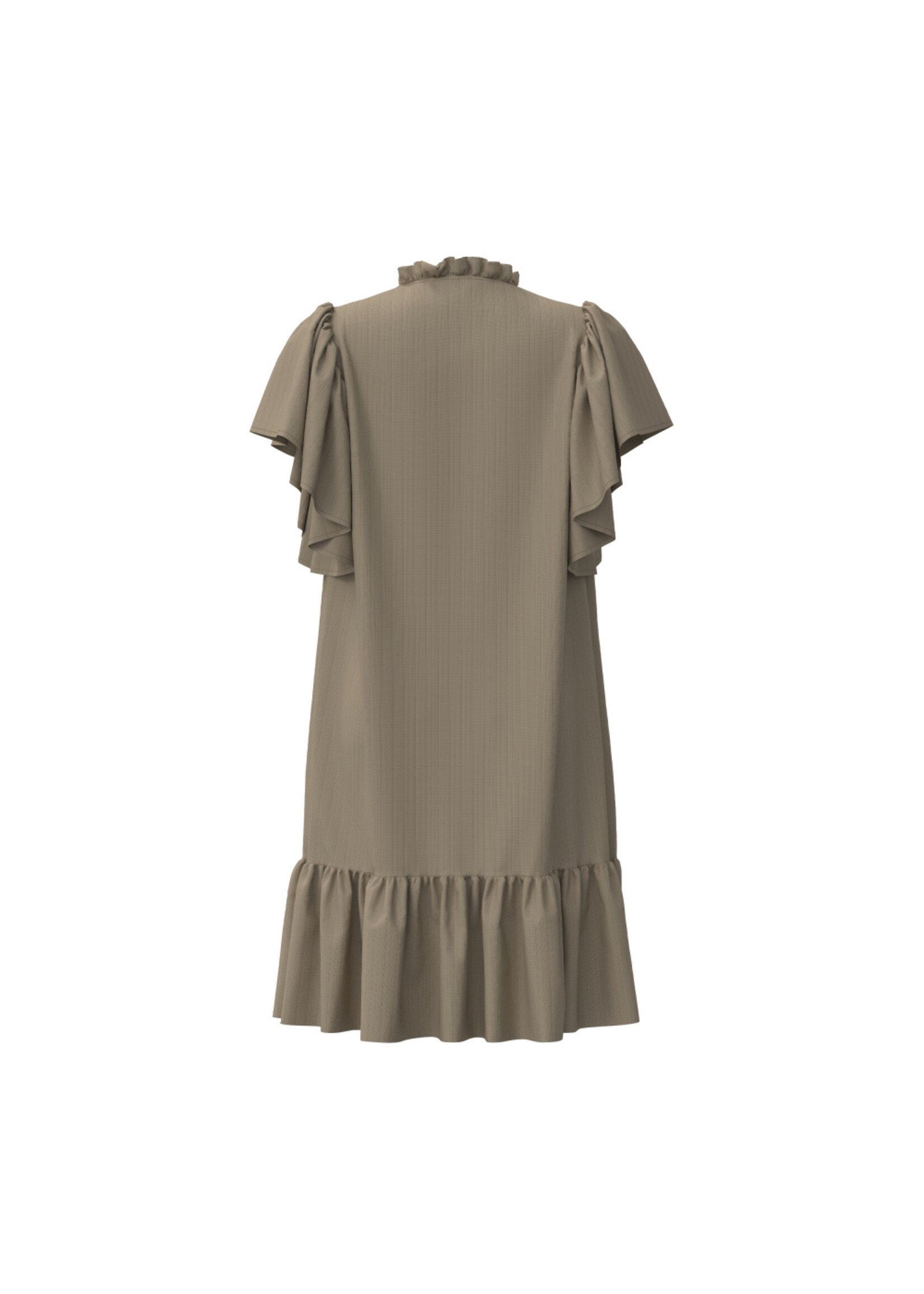 Co Couture Co'Couture, HeraCC Crop SS Frill Dress, Walnut, Size: