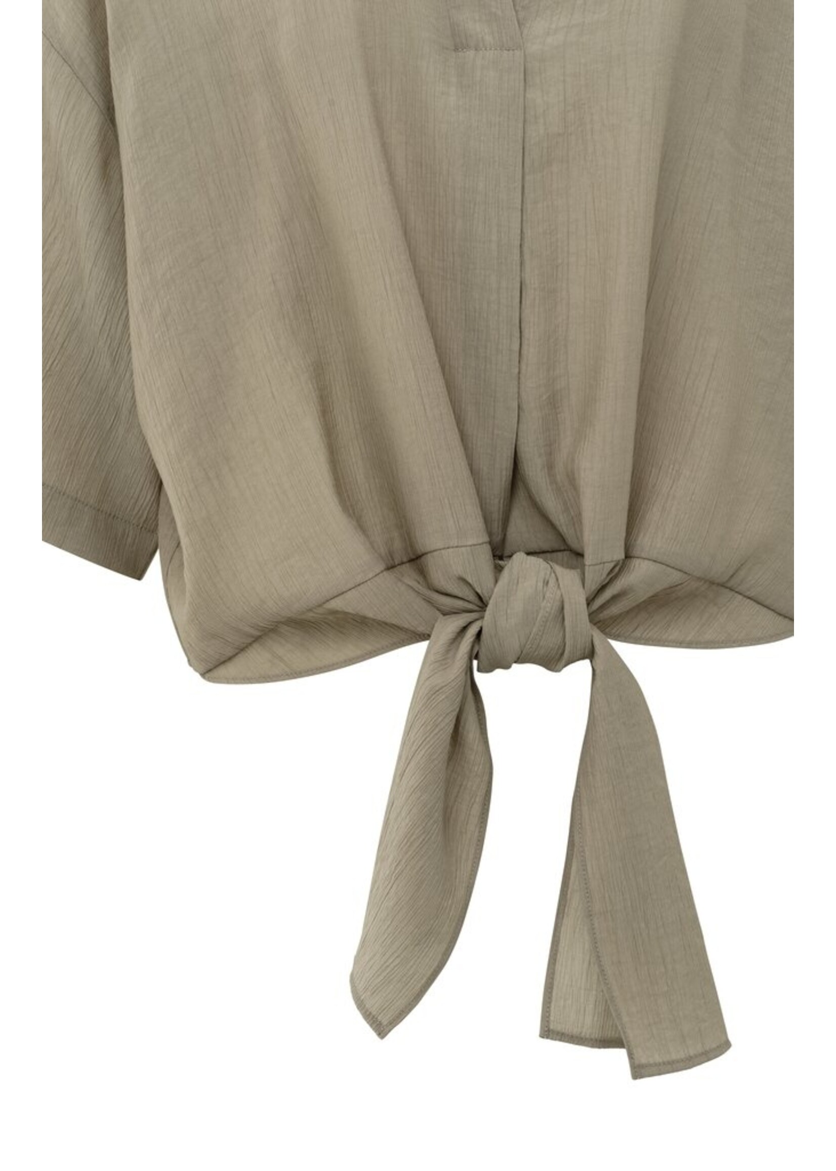 Yaya Yaya, Top with knotted detail and wide sleeves, Beige, Size: