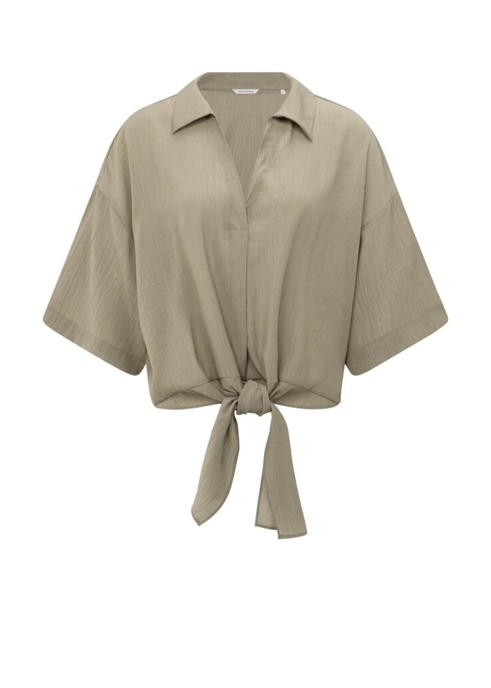 Yaya Yaya, Top with knotted detail and wide sleeves, Beige, Size: