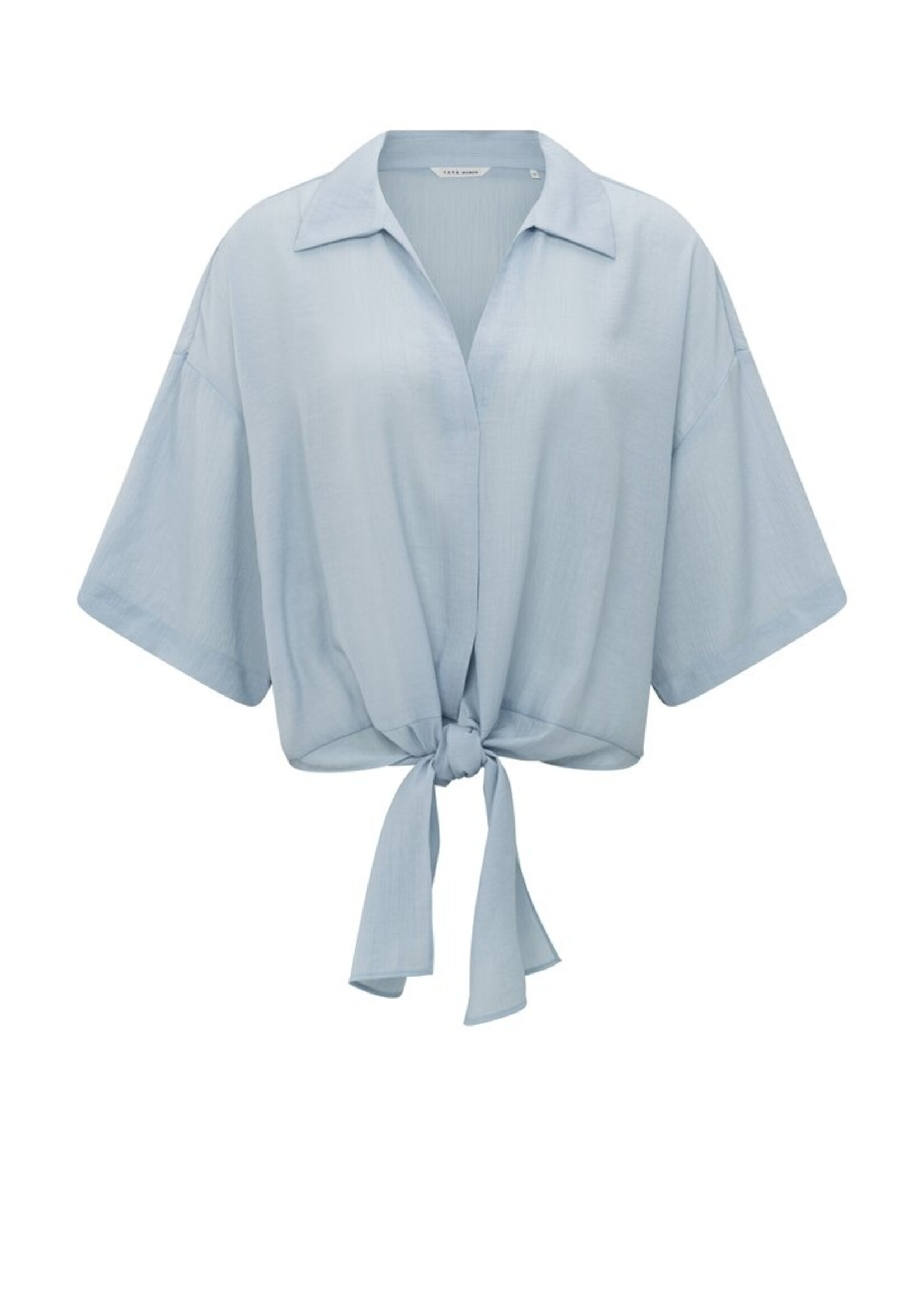 Yaya Yaya, Top with knotted detail and wide sleeves, Baby Blue, Size: