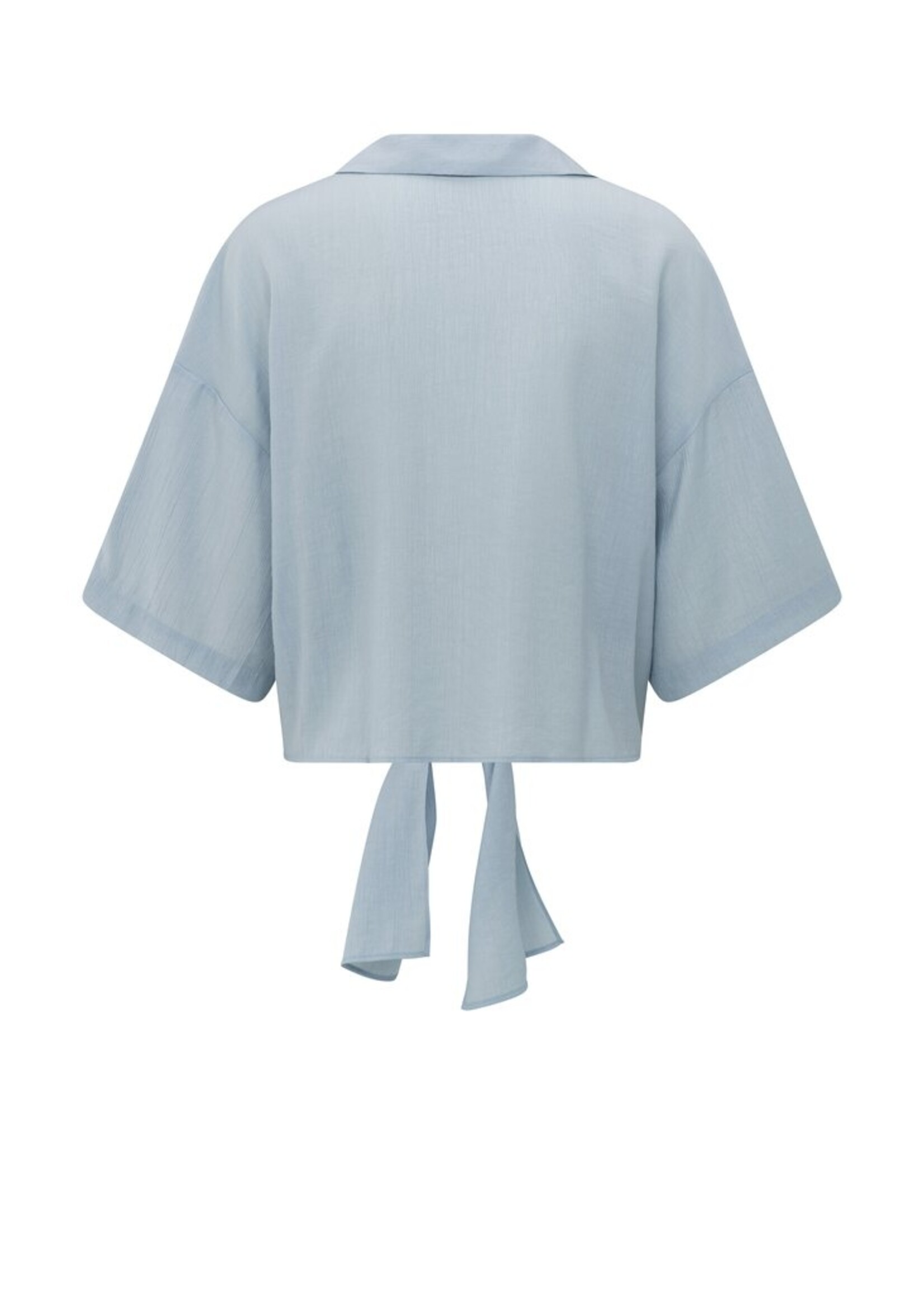 Yaya Yaya, Top with knotted detail and wide sleeves, Baby Blue, Size: