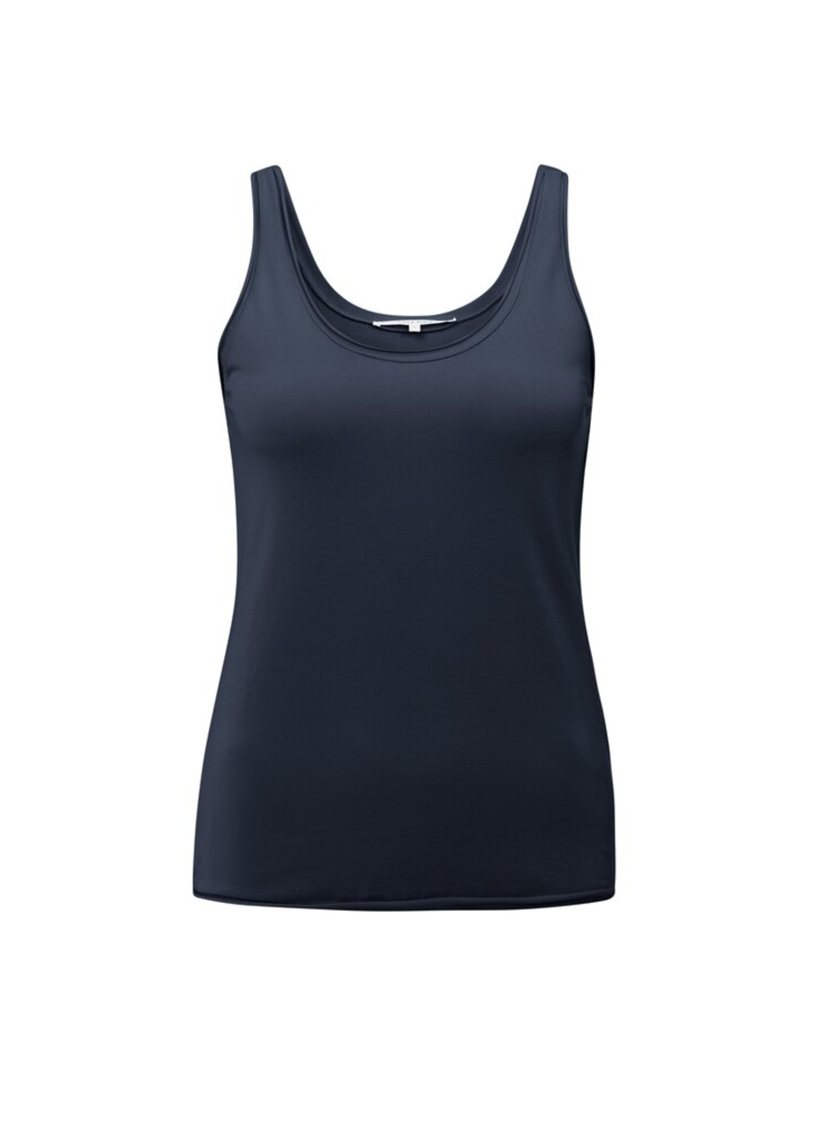 Yaya Yaya, Singlet with low neckline, Total Eclipse Blue, Size: