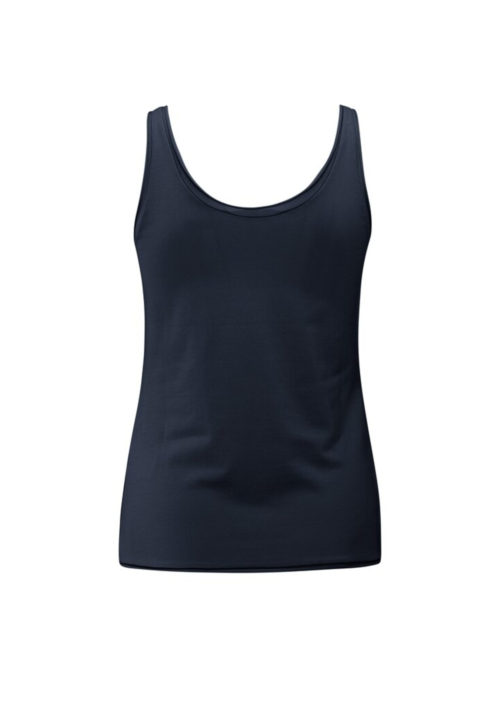 Yaya Yaya, Singlet with low neckline, Total Eclipse Blue, Size:
