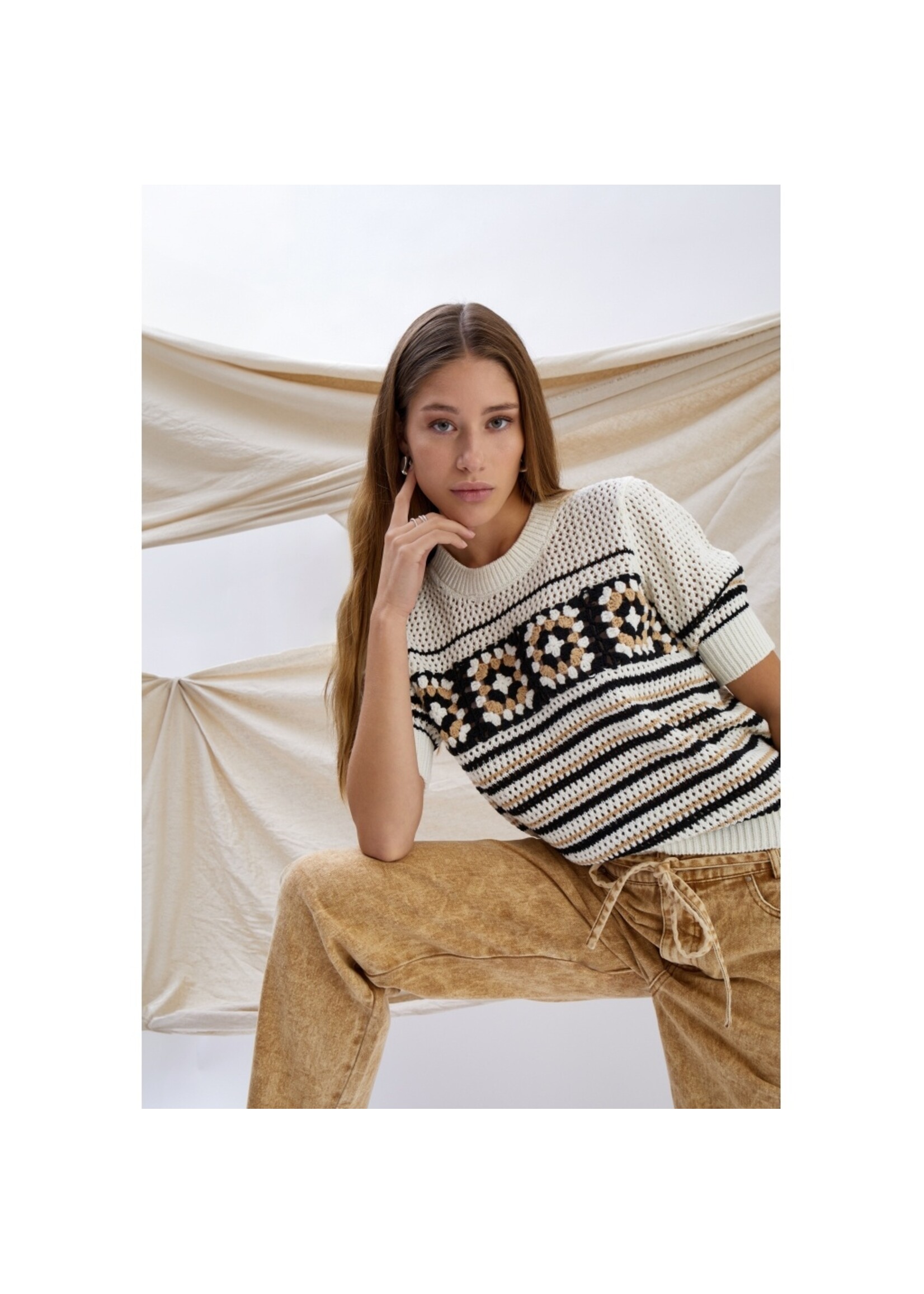 Minus Minus, MSKenza Knit T-Shirt, Cloud dancer,
