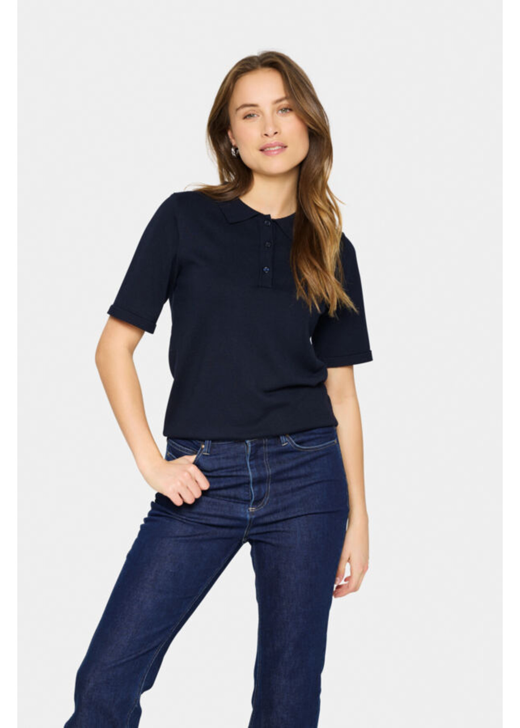 Saint Tropez Saint Tropez, MilaSZ Polo SS Pullover, Night Sky, Size:
