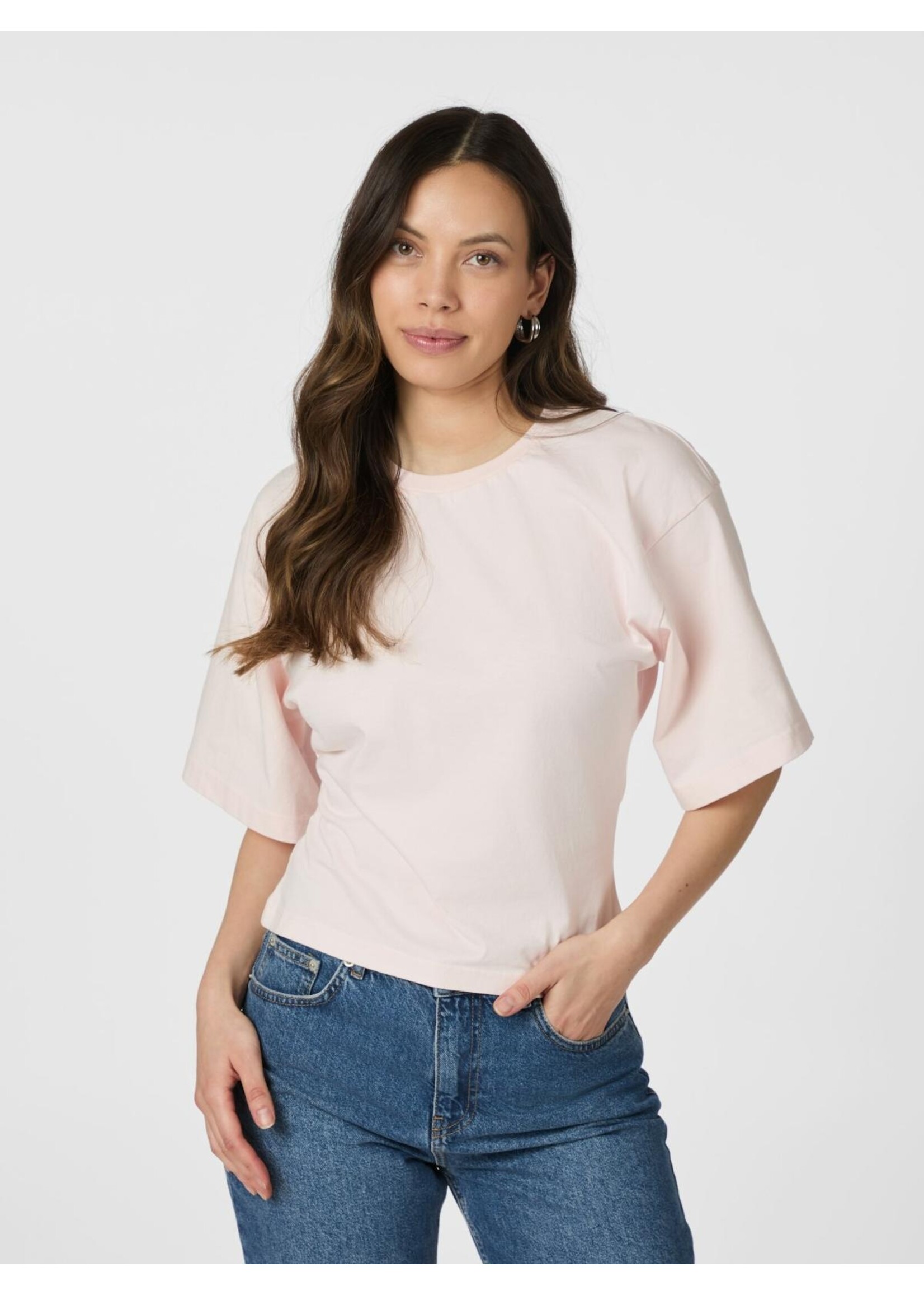 Neo Noir Neo Noir, Asha Boxy Tee, Light Pink, Size: