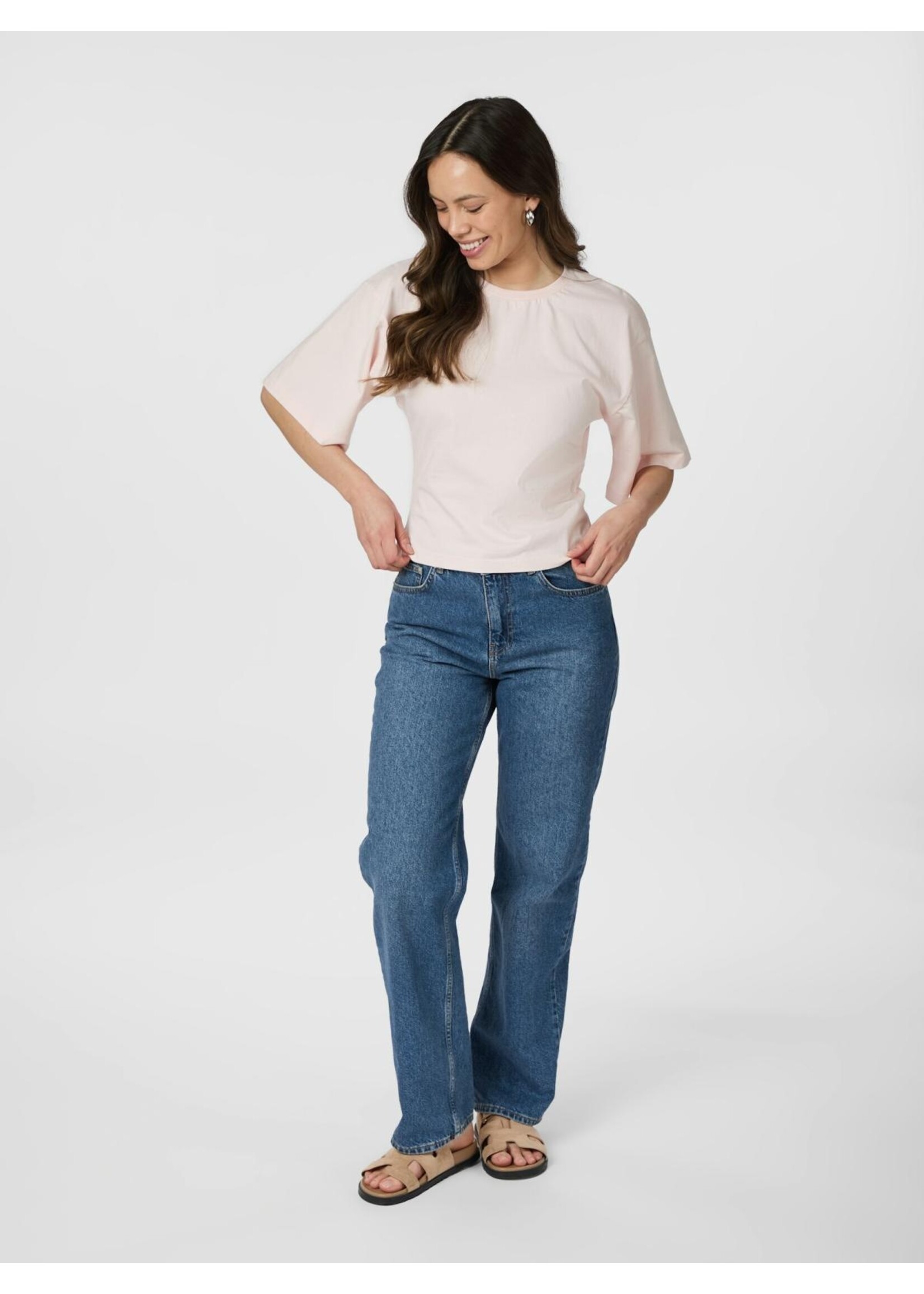Neo Noir Neo Noir, Asha Boxy Tee, Light Pink, Size: