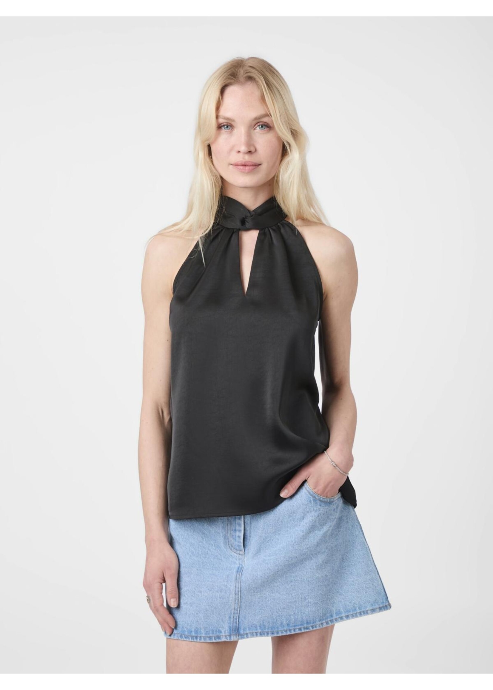 Neo Noir Neo Noir, Svala Heavy Sateen Top, Black, Size: