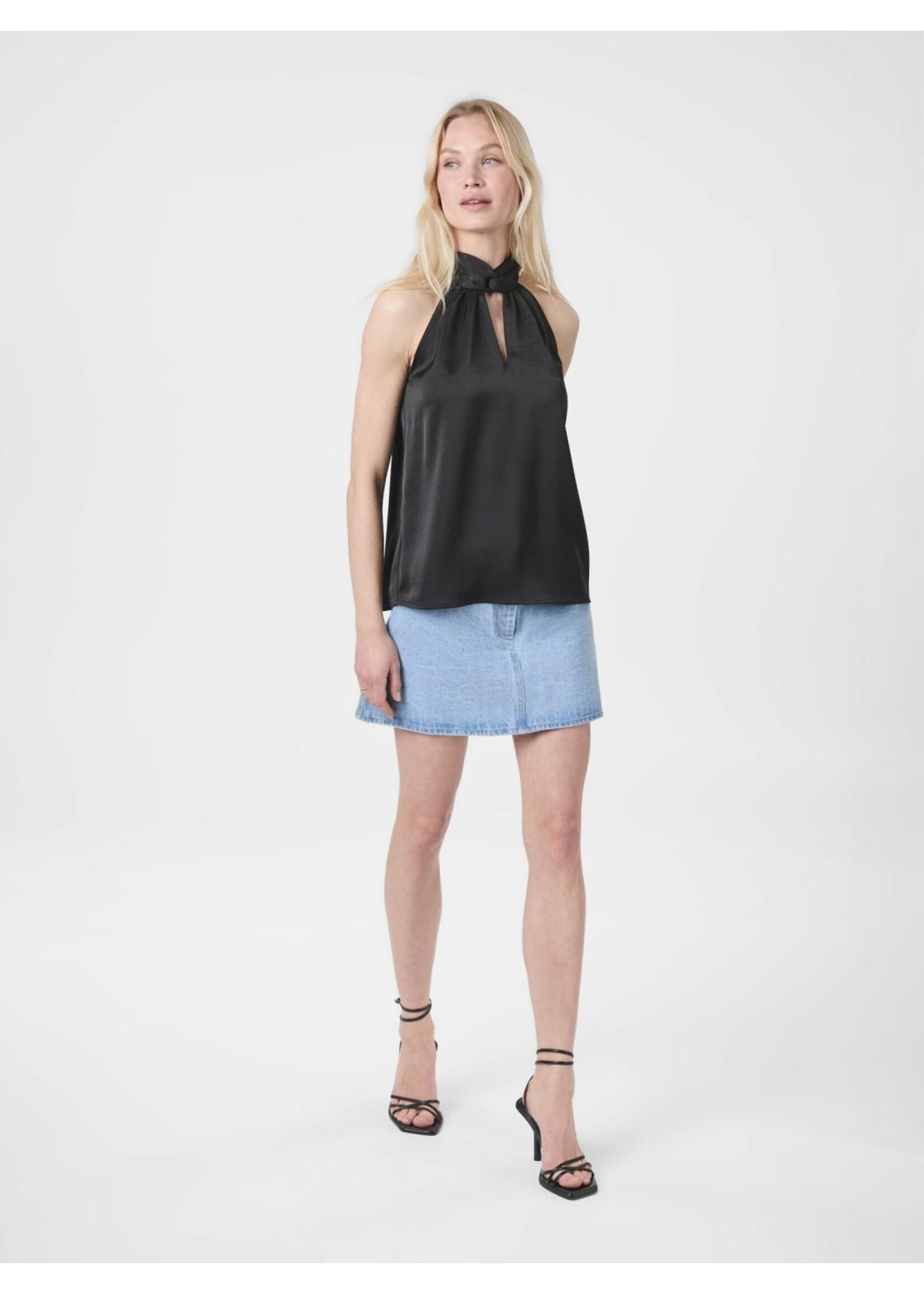 Neo Noir Neo Noir, Svala Heavy Sateen Top, Black, Size: