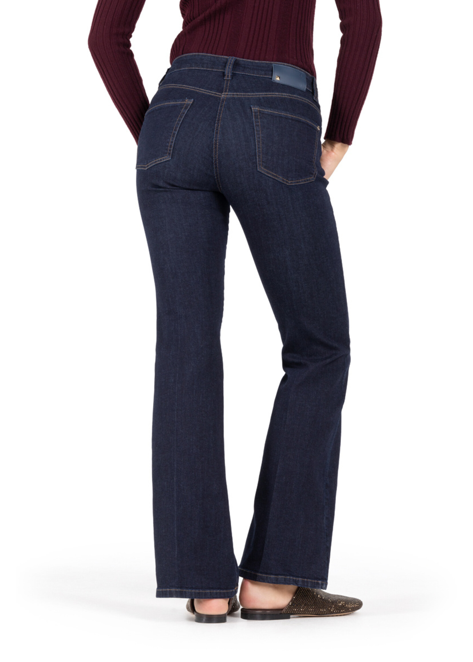 Cambio Cambio, Paris flared Damen lang Jeans, Dark Blue, Size: