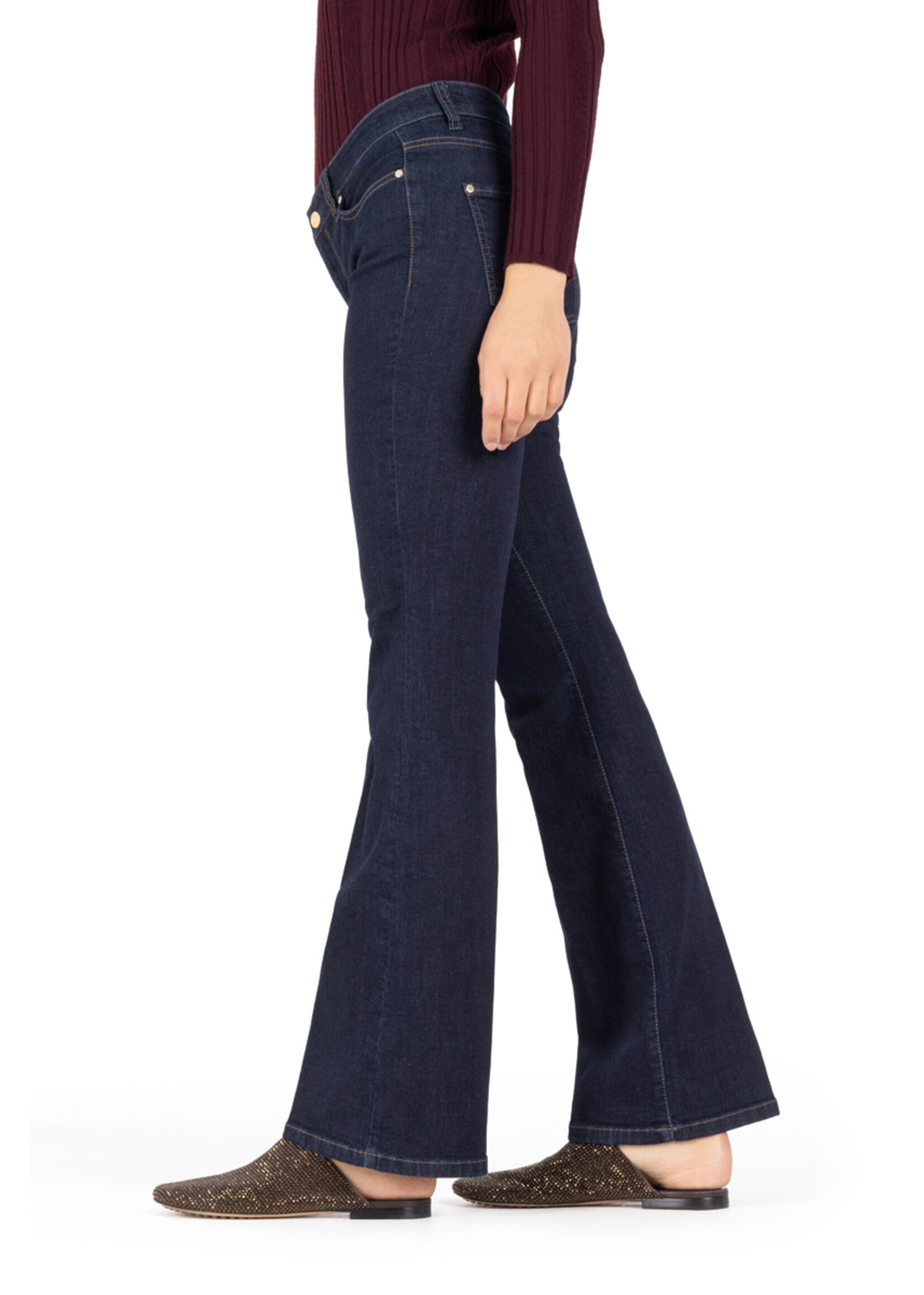 Cambio Cambio, Paris flared Damen lang Jeans, Dark Blue, Size: