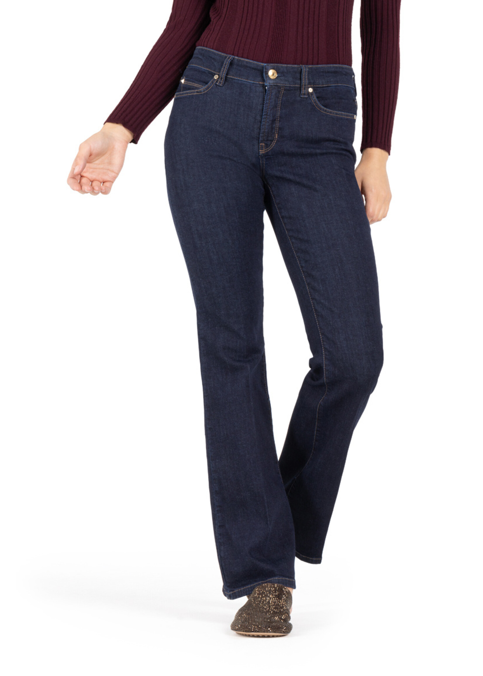 Cambio Cambio, Paris flared Damen lang Jeans, Dark Blue, Size: