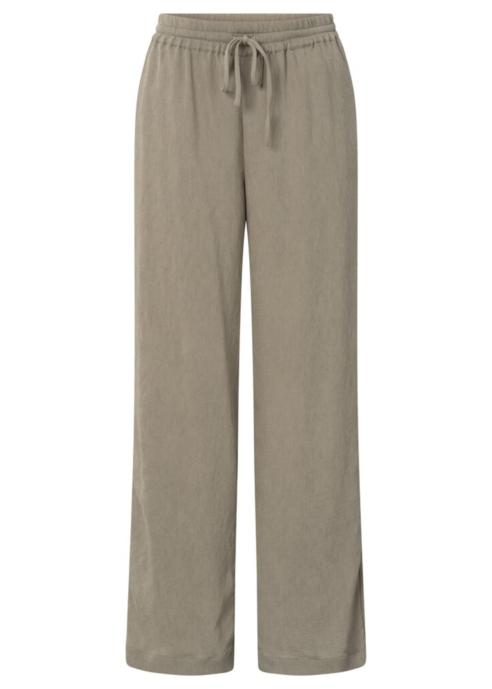 Yaya Yaya, Geweven broek met wijde pijpen, Seneca Rock Beige, Size: