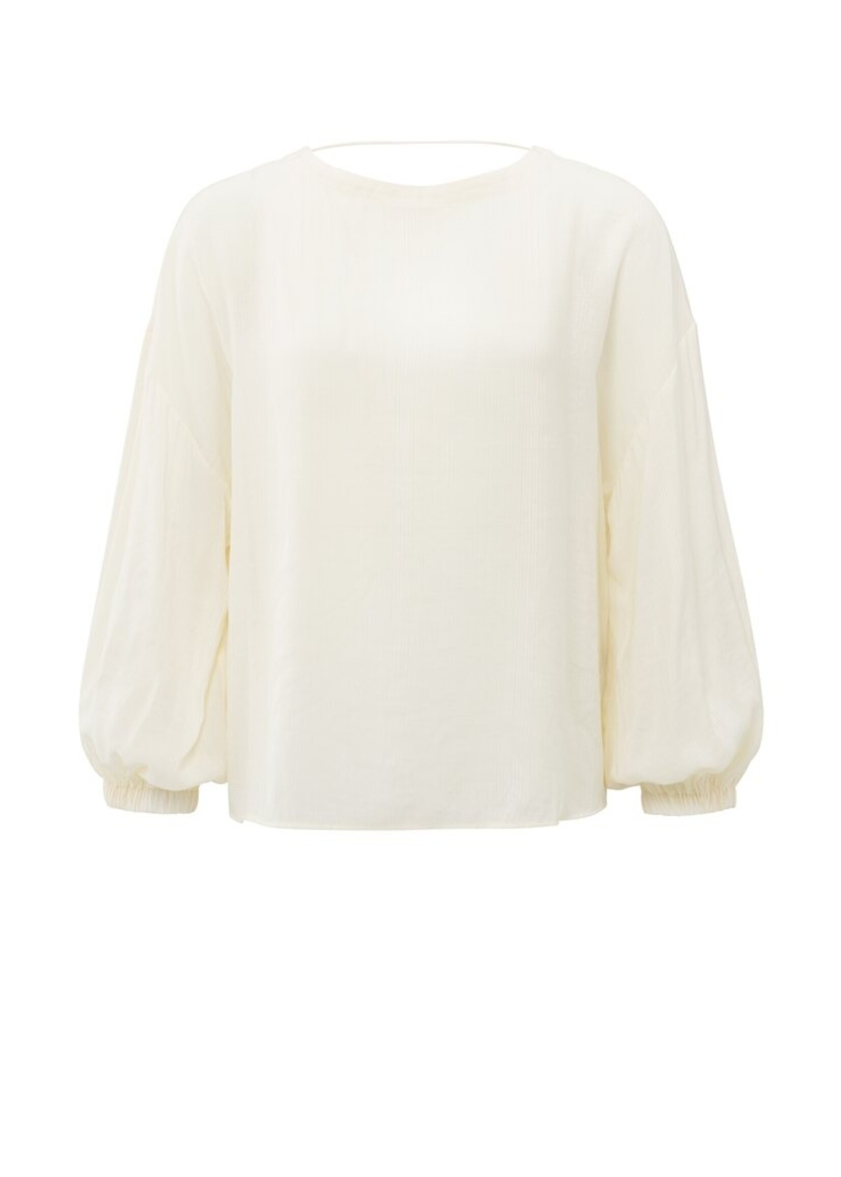 Yaya Yaya, Luchtige top met crinkle stof en open rug, Off white, Size: