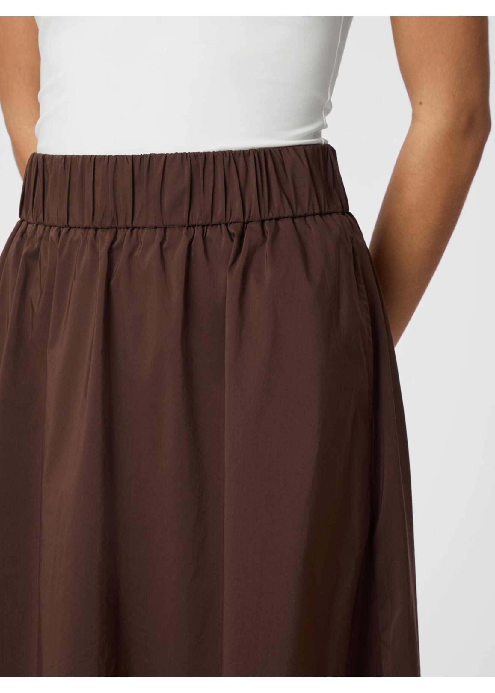 Neo Noir Neo Noir, Yara Poplin Skirt, Dark Brown, size: