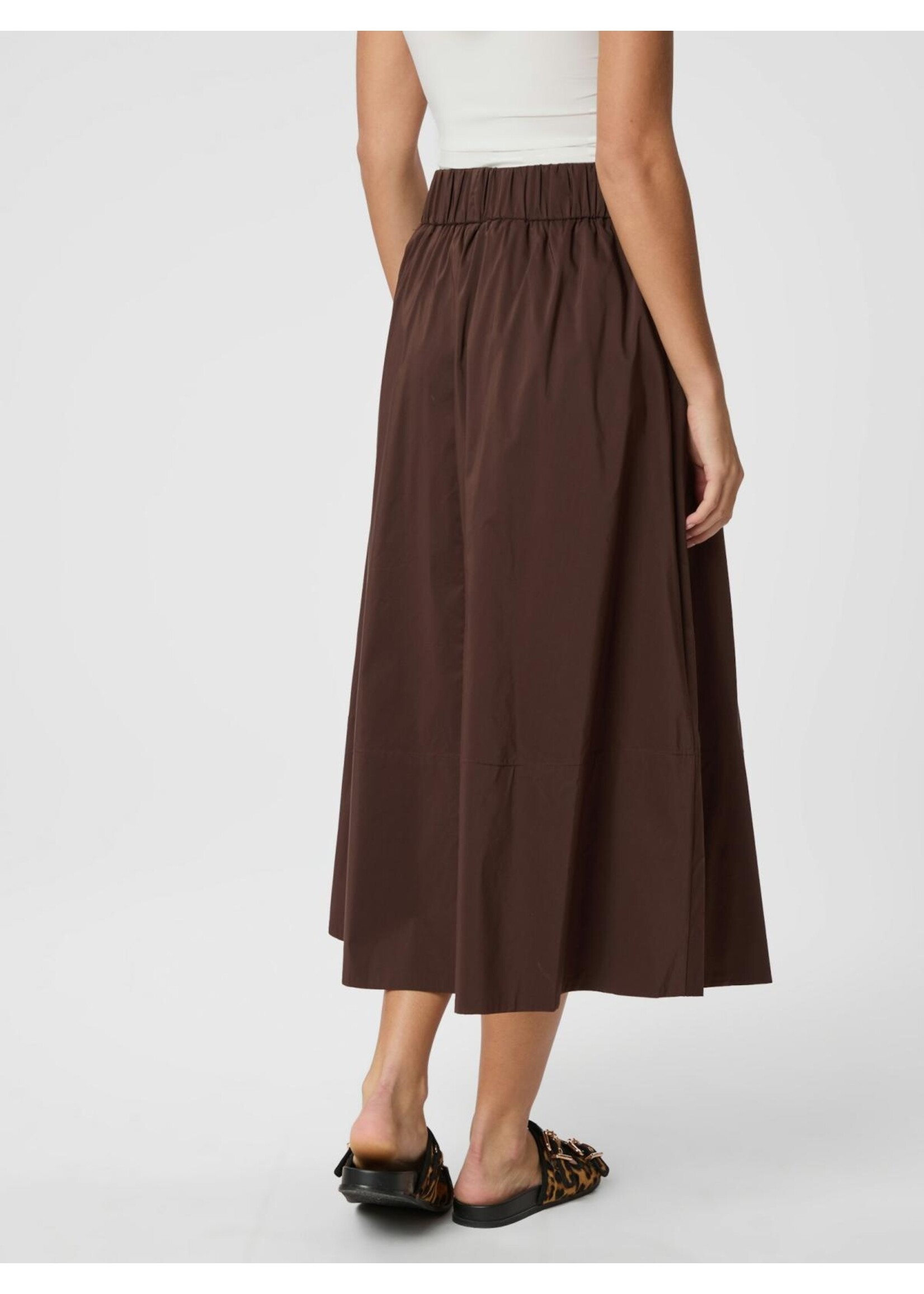 Neo Noir Neo Noir, Yara Poplin Skirt, Dark Brown, size: