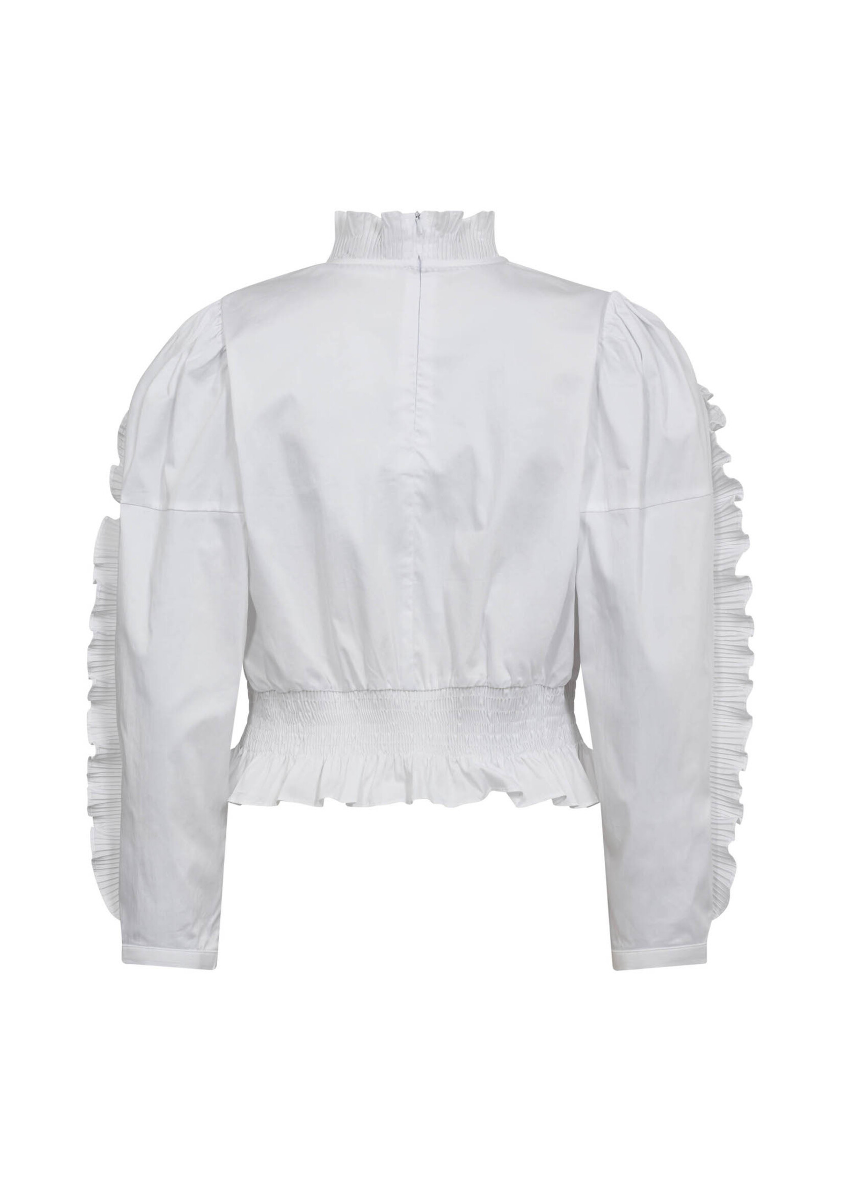 Co Couture Co'couture, SannaCC Ruffle Smock Blouse, White, Size: