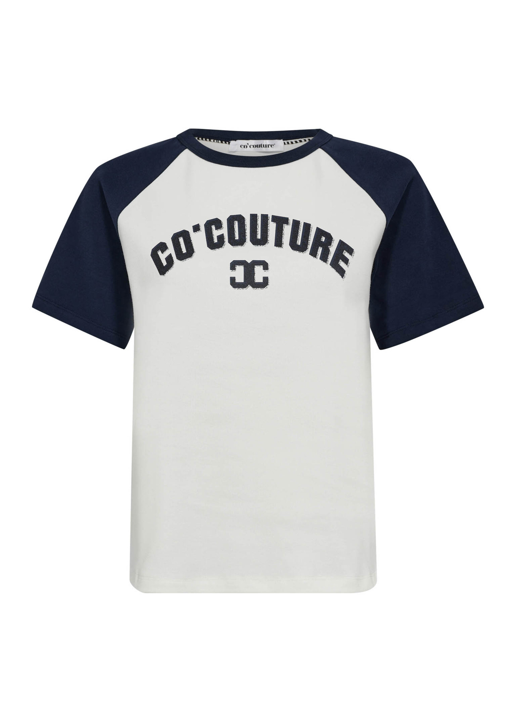 Co Couture Co'couture, EdgeCC Block Tee, Off white/navy, Size: