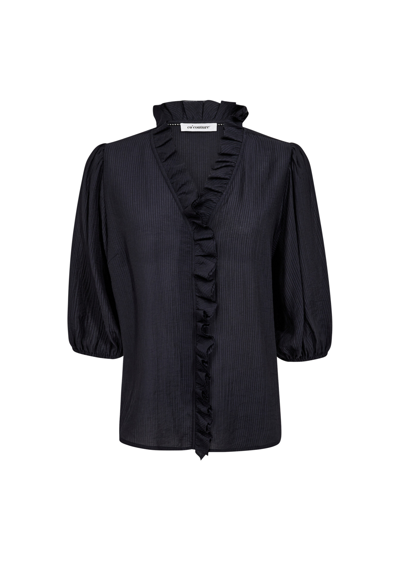 Co Couture Co'couture, AnikaCC Frill SS Shirt, Navy, Size: