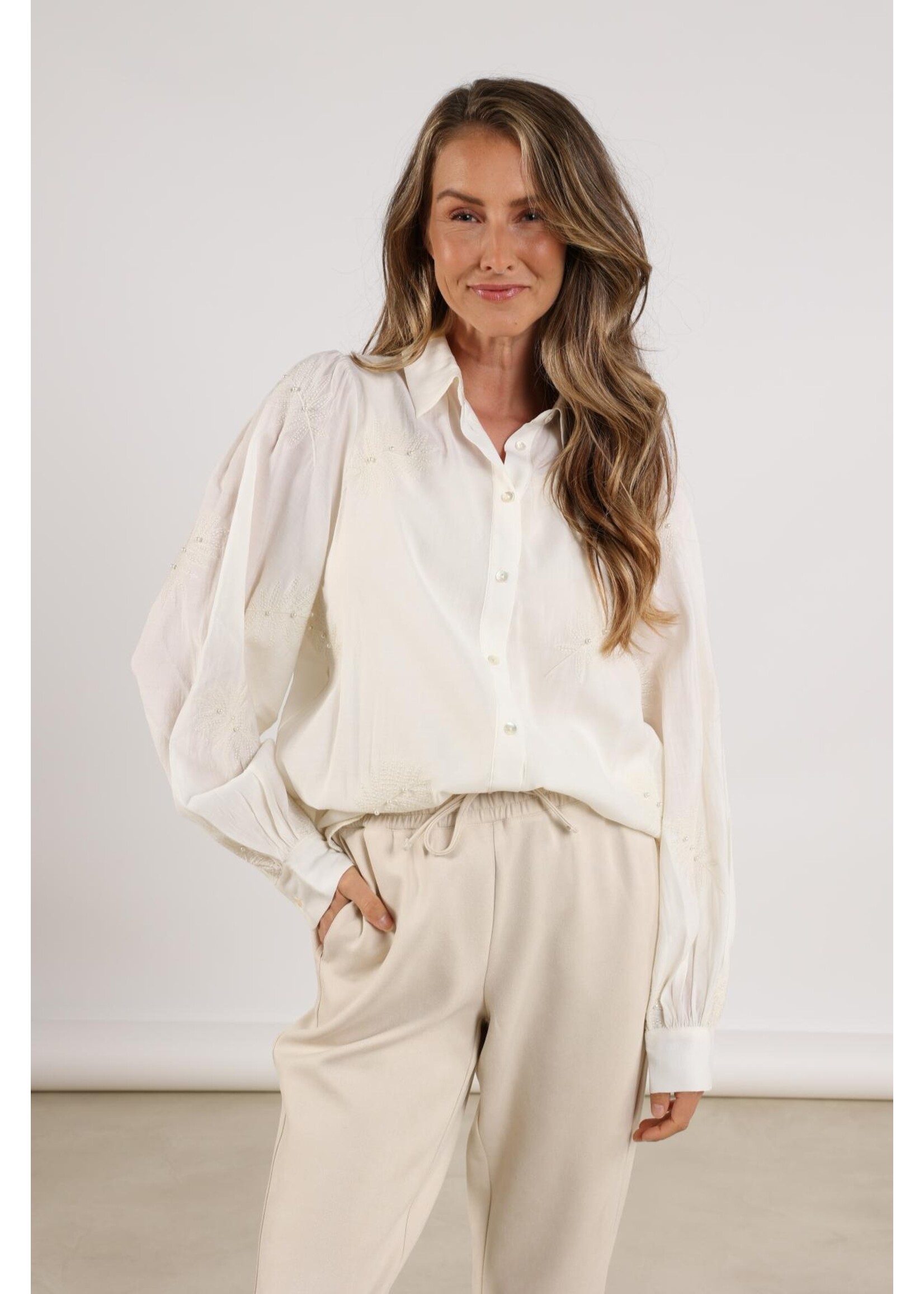 Nukus Nukus, Milanova Blouse Pearl, Off white, Size: